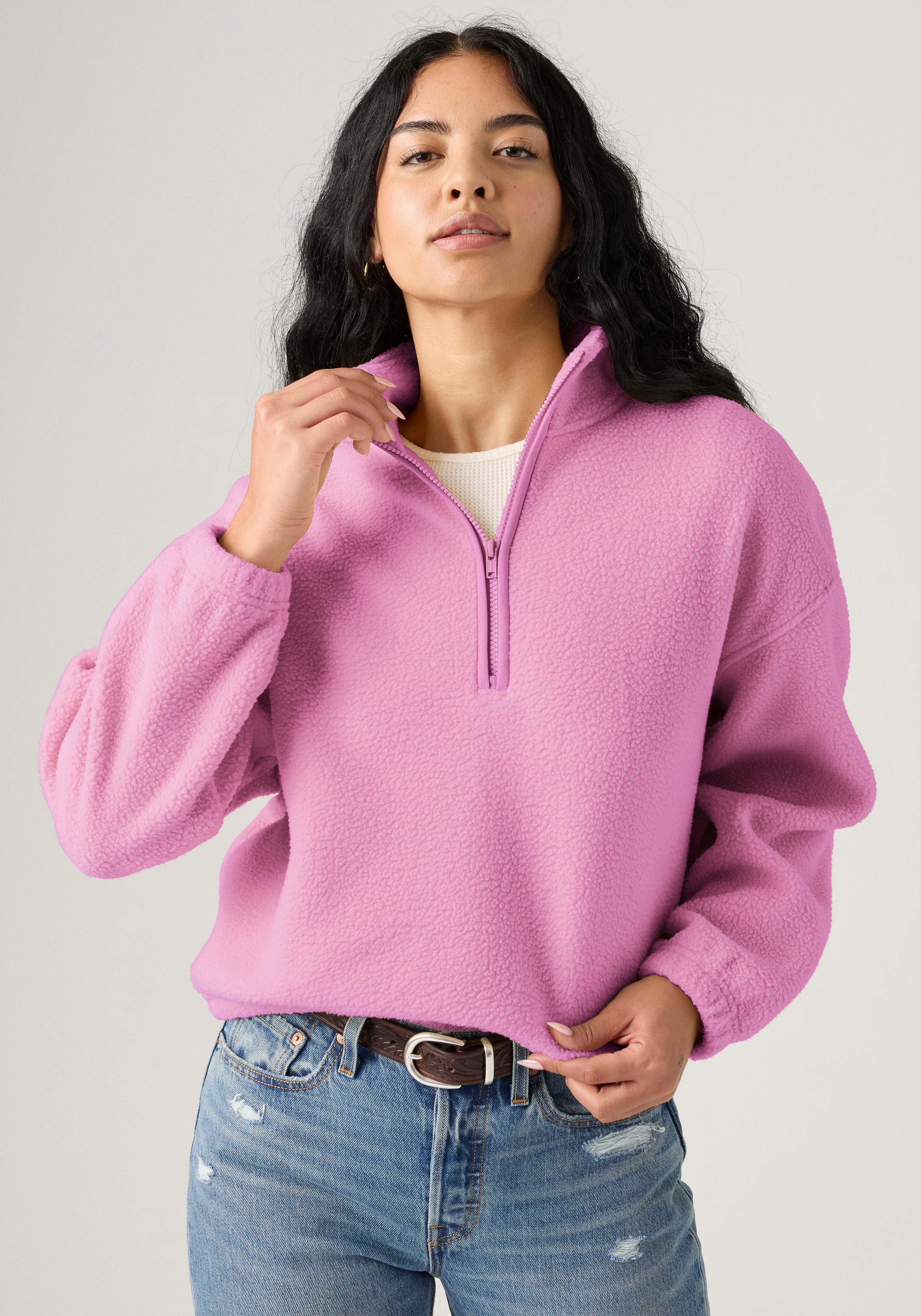 Levi's® Fleecepullover LSE_DELTA 1/4 ZIP Pflegeleichte Fleece- Qualität