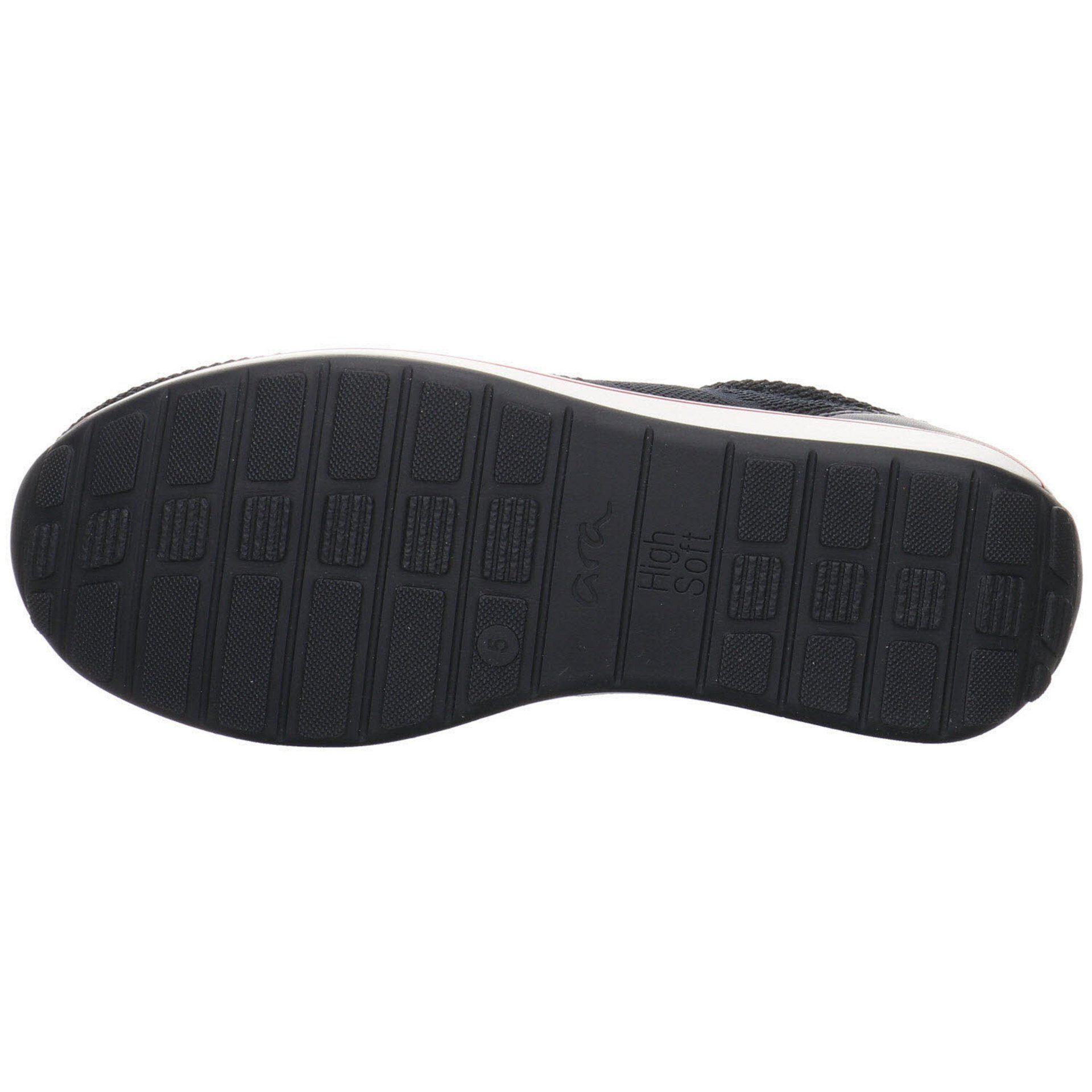 Schnürschuh Sneaker Damen 038818 Ara Leder-/Textilkombination blau Schuhe