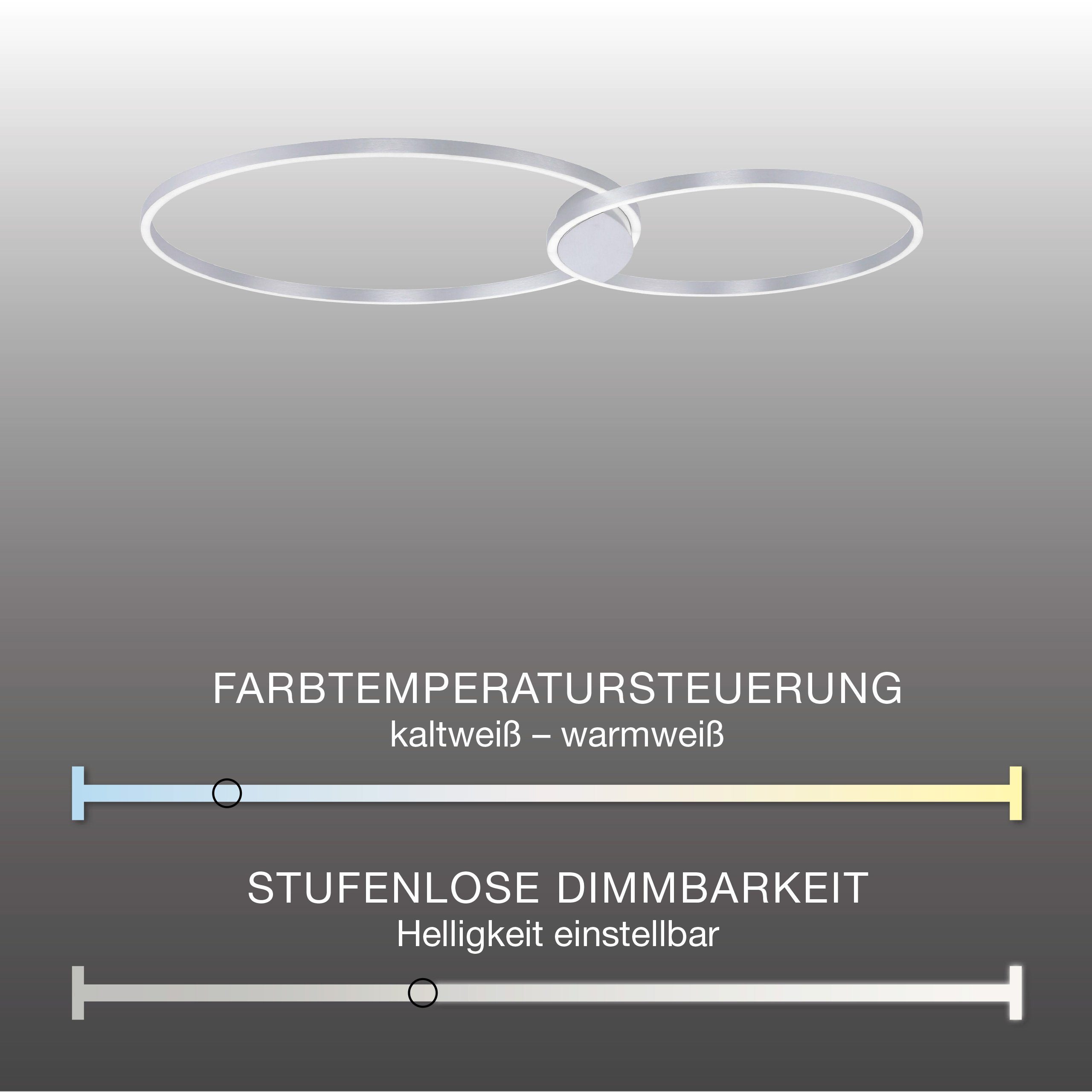 Paul CCT-Farbtemperaturwechsel, Deckenleuchte Farbwechsel steuerbar über Smart Smarte Neuhaus KATE, Home, CCT Dimmfunktion, LED-Leuchte LED Leuchtmittel, Alexa-tauglich Q - mit Memoryfunktion, APP,