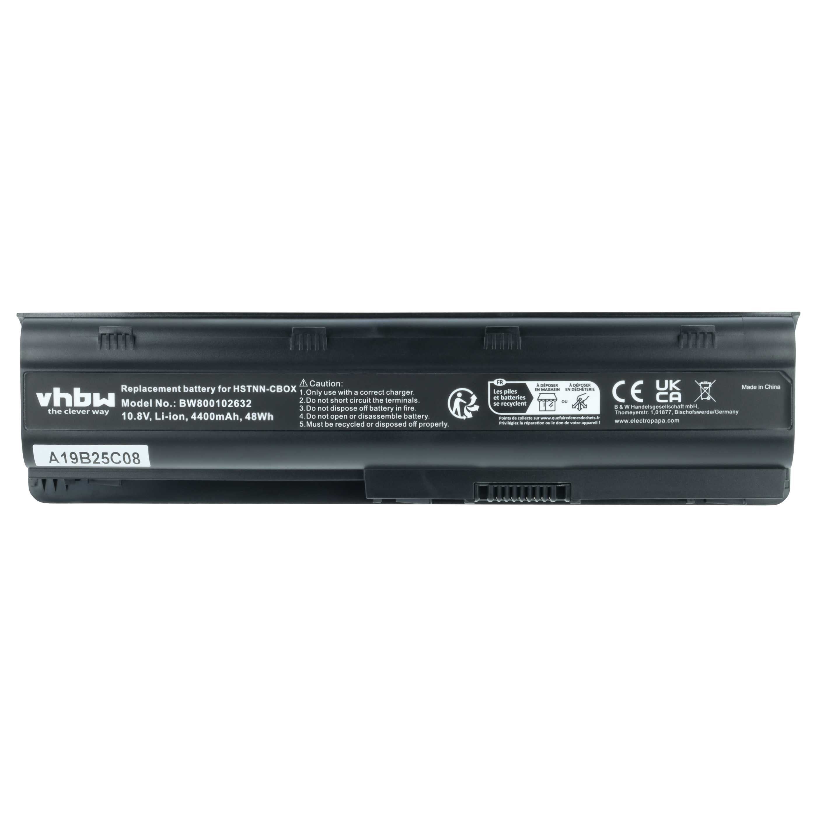 vhbw Akku passend für HP Pavillion G6-Serie, G62-Serie, DM4-Serie, Laptop-Akku Akku Li-Ion 4400 mAh (10,8 V, 1 St), Leistungsfähiger Austausch-Akku für Notebook, Wiederaufladbar, Jede