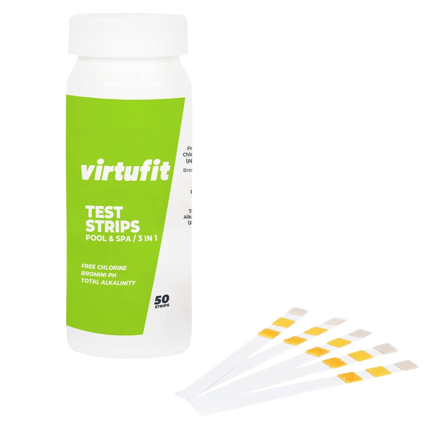 VirtuFit Pool-Wassertest VirtuFit Pool-Teststreifen Set, 50 Stück - pH, Chlor & Alkalinität