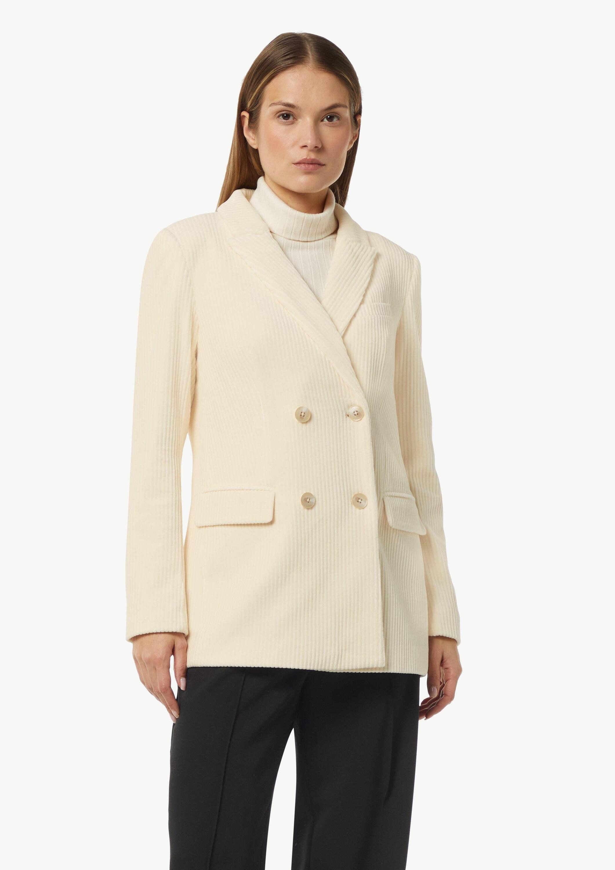 comma Jackenblazer Indoor-Blazer Doppelreihiger Cord-Blazer