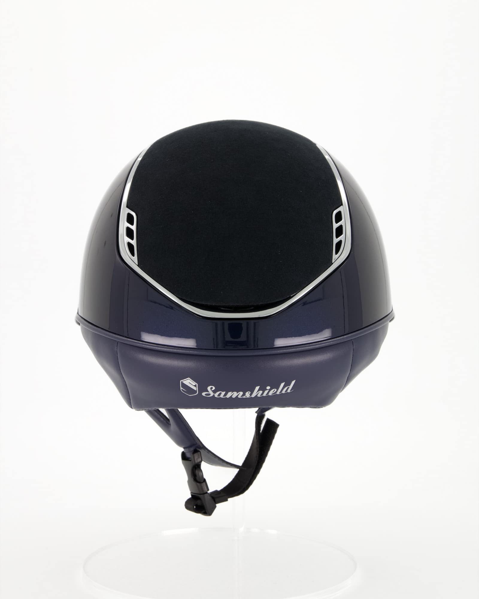 Samshield Reithelm Reithelm Miss Shield 2.0 Shadowglossy, Top Alcantara Blue, Frontal Ban