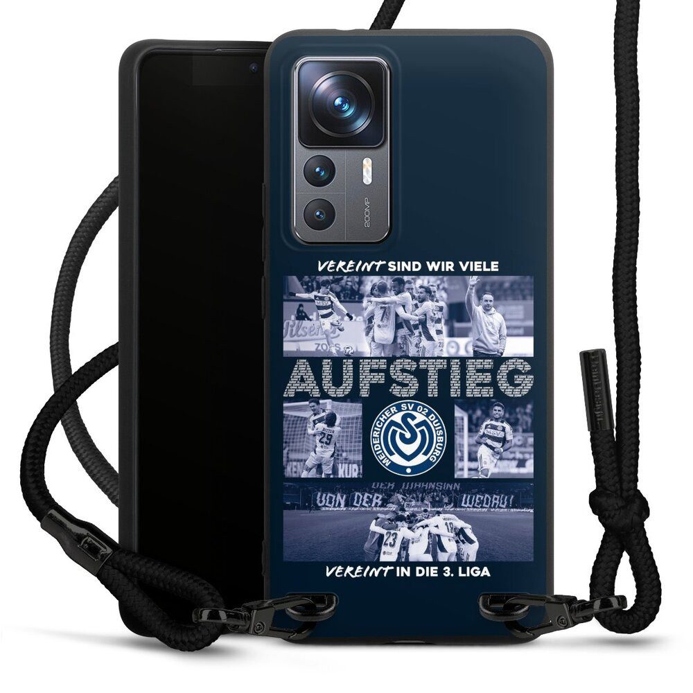 DeinDesign Handyhülle MSV Duisburg Aufstieg Offizielles Lizenzprodukt, Xiaomi 12T 5G Premium Handykette Hülle mit Band Case zum Umhängen