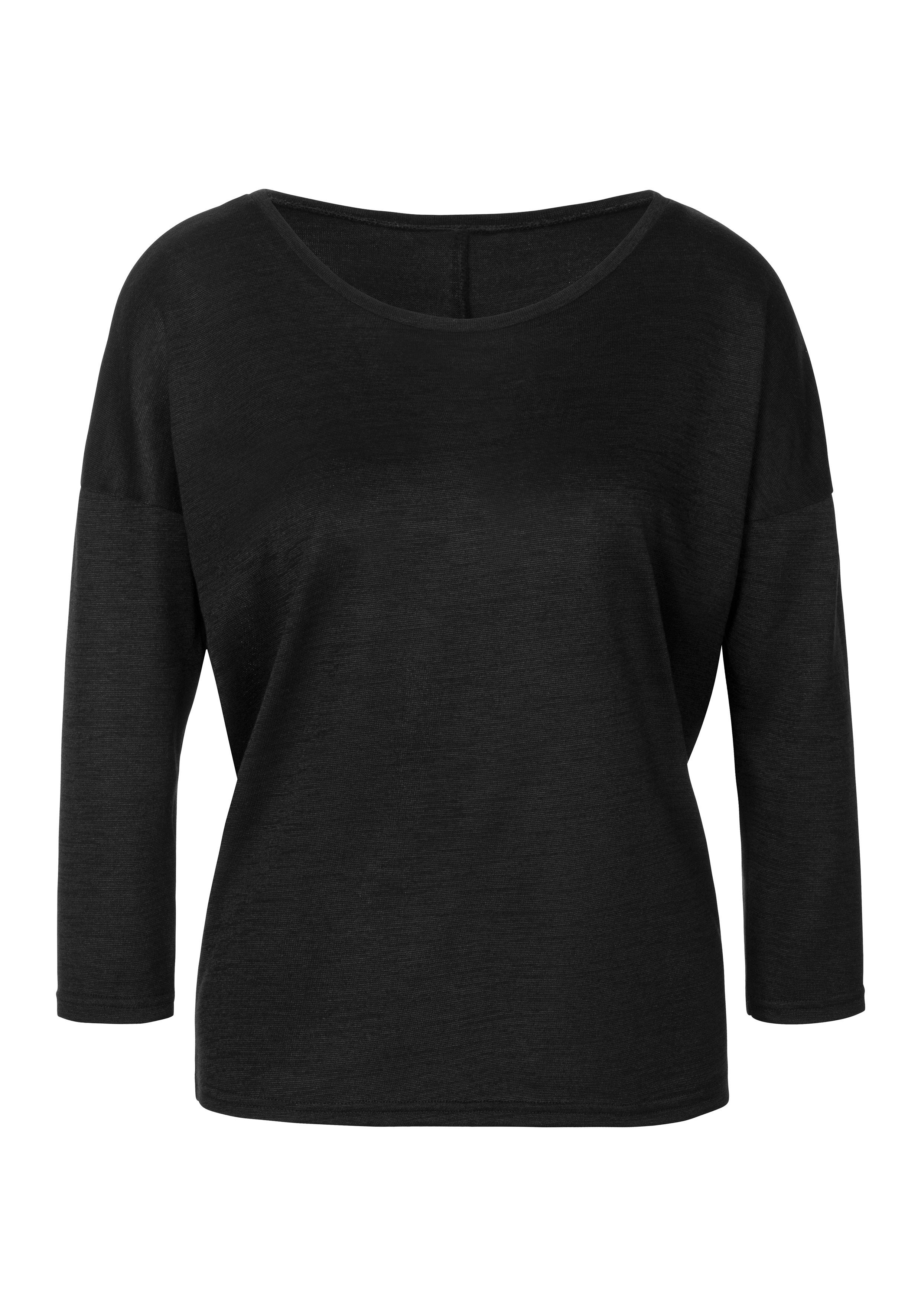 LASCANA 3/4-Arm-Shirt (2er-Pack) aus leichtem Feinstrick mit Viskose – Bild 4 von 5