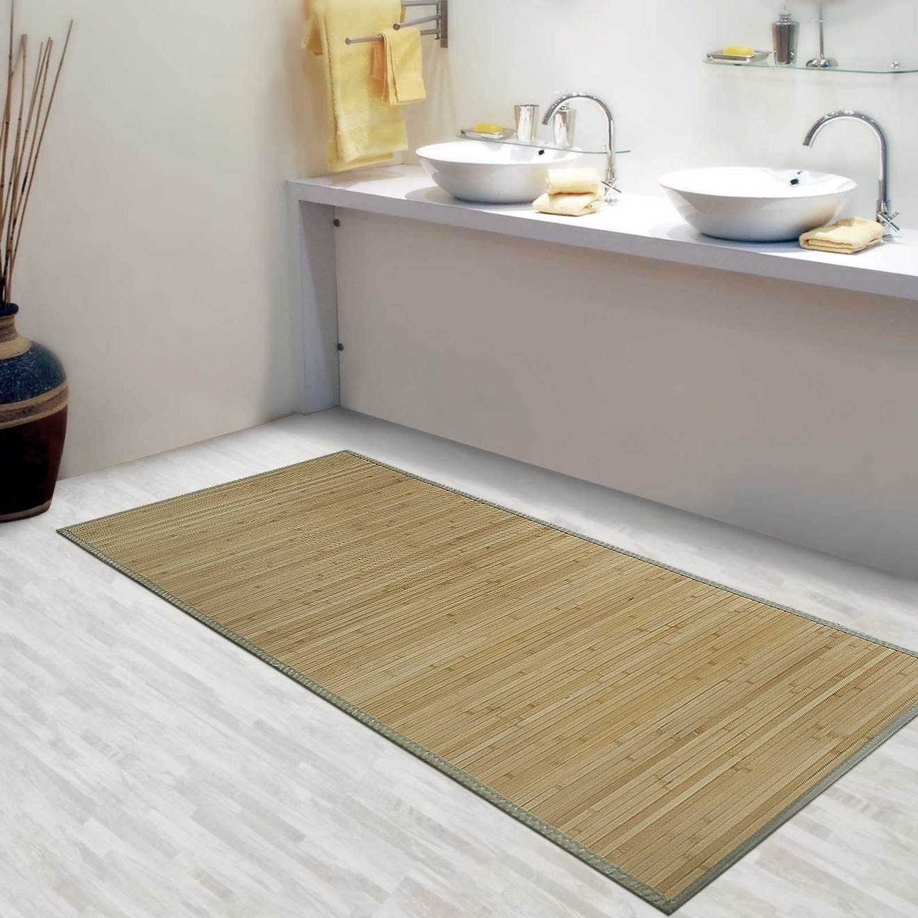 Teppich Twillight, Bambusmatte, verschiedene Größen, Karat, fürs ideal Bambus Badezimmer, rechteckig