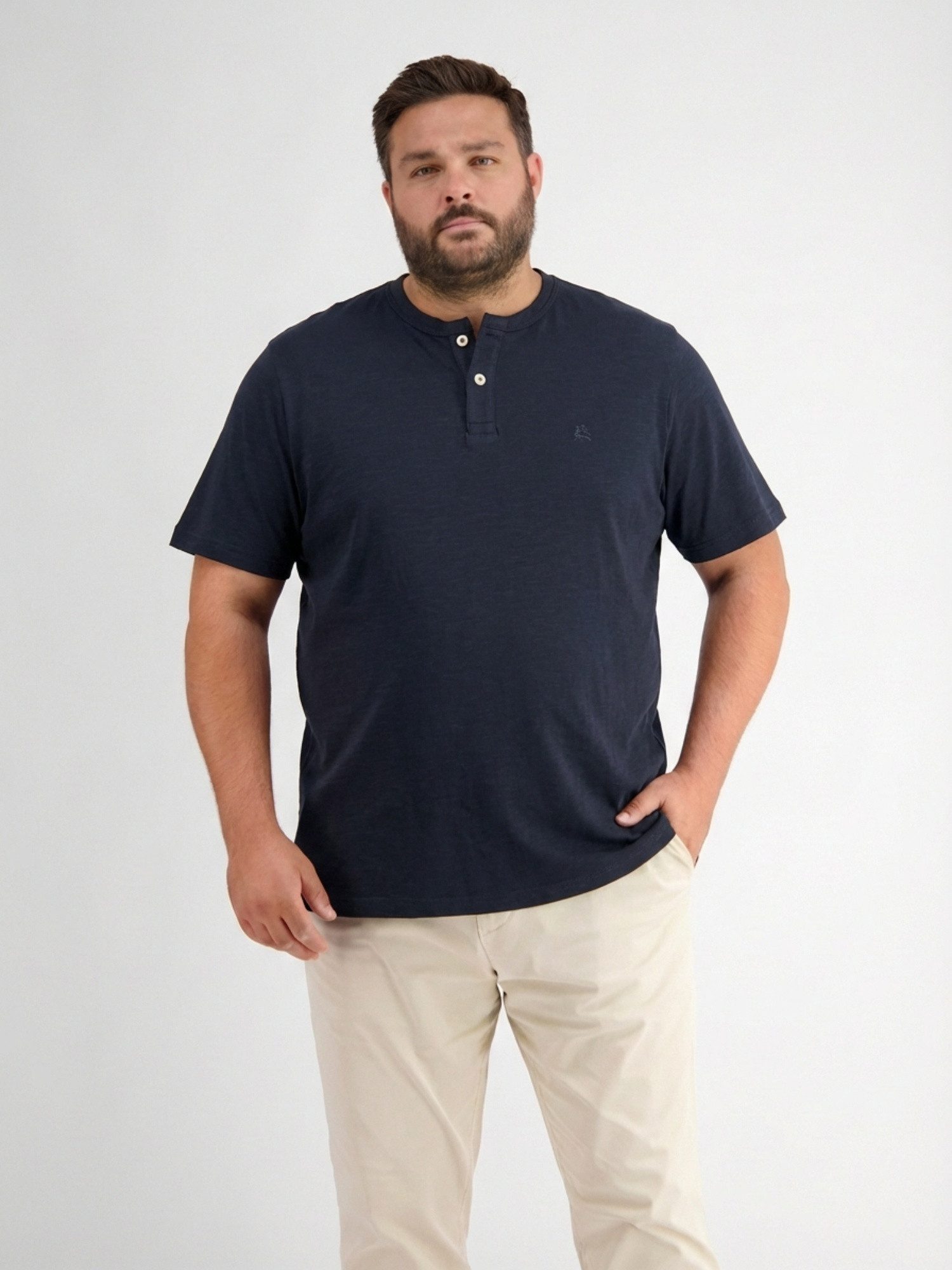 LERROS T-Shirt T-Shirt mit Rundhalsausschnitt, grosse Größen Herren T-Shirt Übergröße, 100% Baumwolle, Einfarbig, Kurzarm