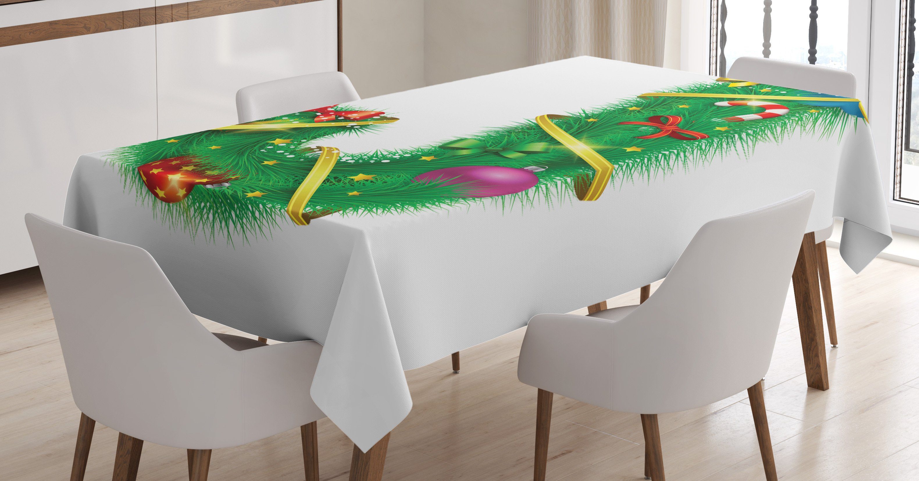 Abakuhaus Tischdecke Farbfest den Klare Weihnachtsalphabet Bereich Waschbar geeignet J-Charakter-Kunst Für Farben, Außen