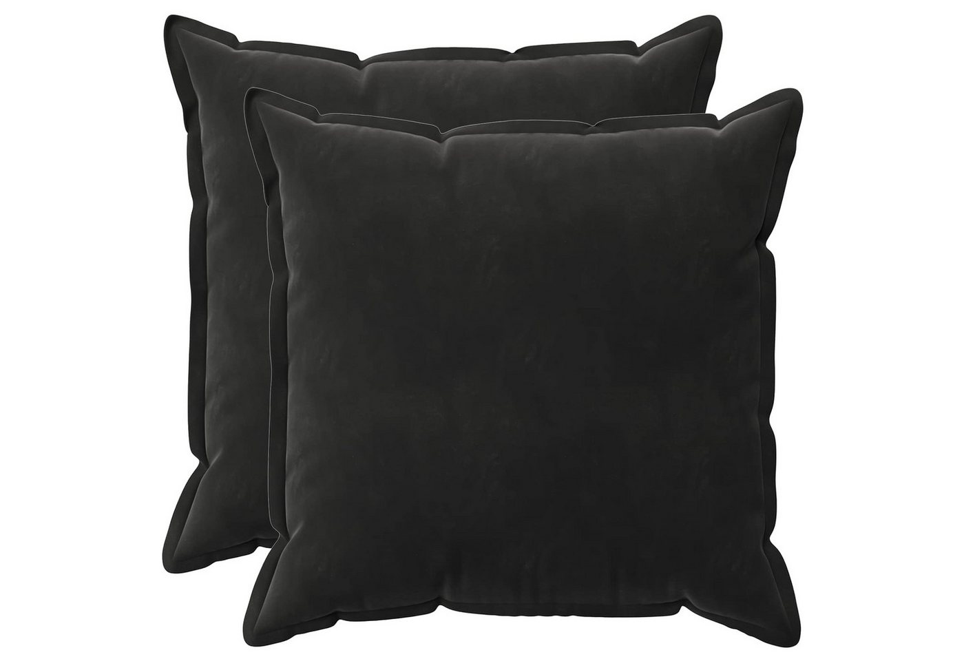vidaXL Kissenbezug Kissenbezug 2 pcs HOUTEN Schwarz 80 x 80 cm Samt, (2 Stück)