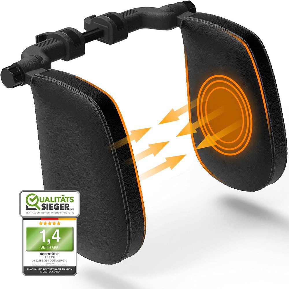 FLIPLINE® Kopfstütze Leder, bequemer Halt für längere Autofahrten