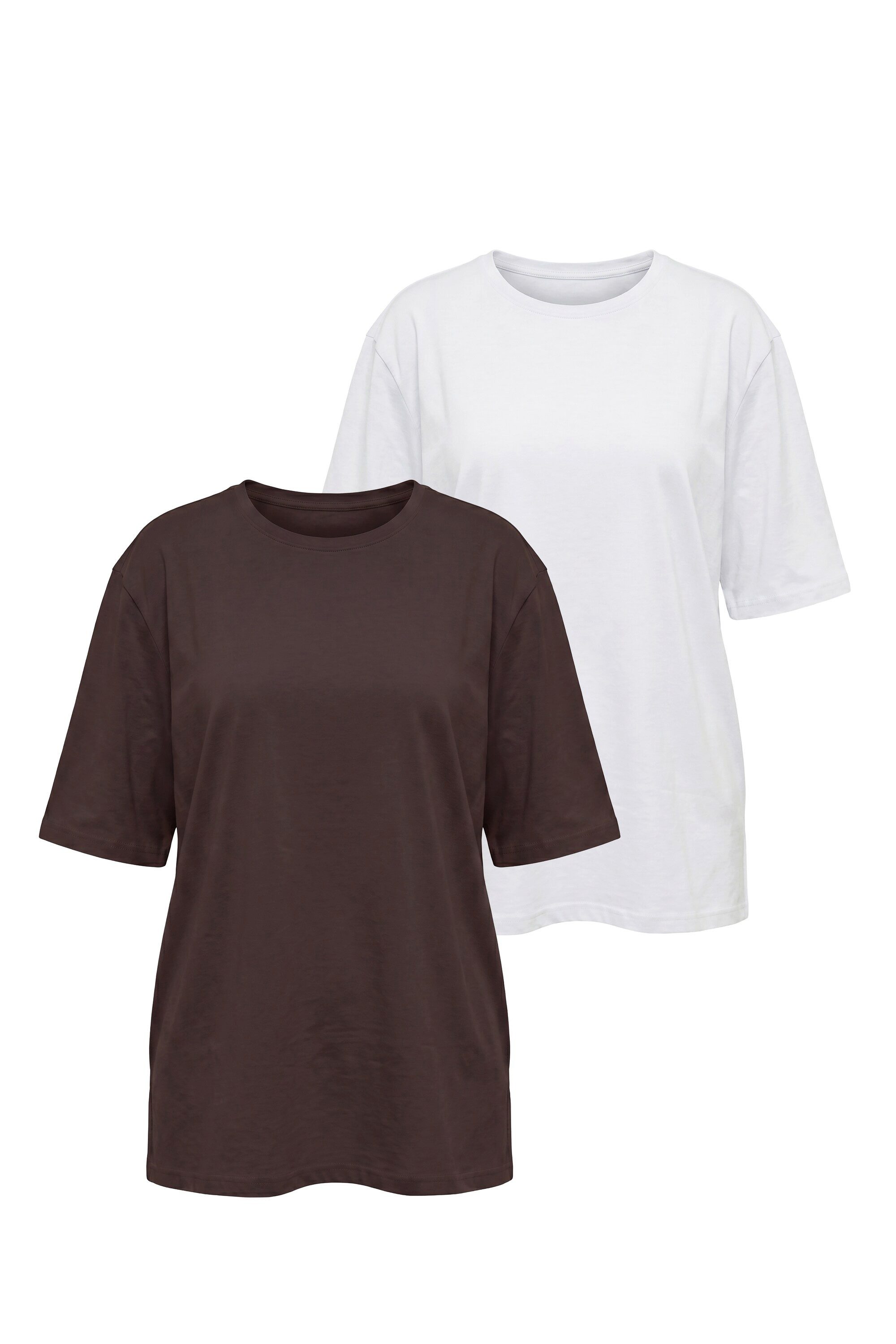 Ulla Popken T-Shirt T-Shirts 2er-Pack Rundhals Halbarm