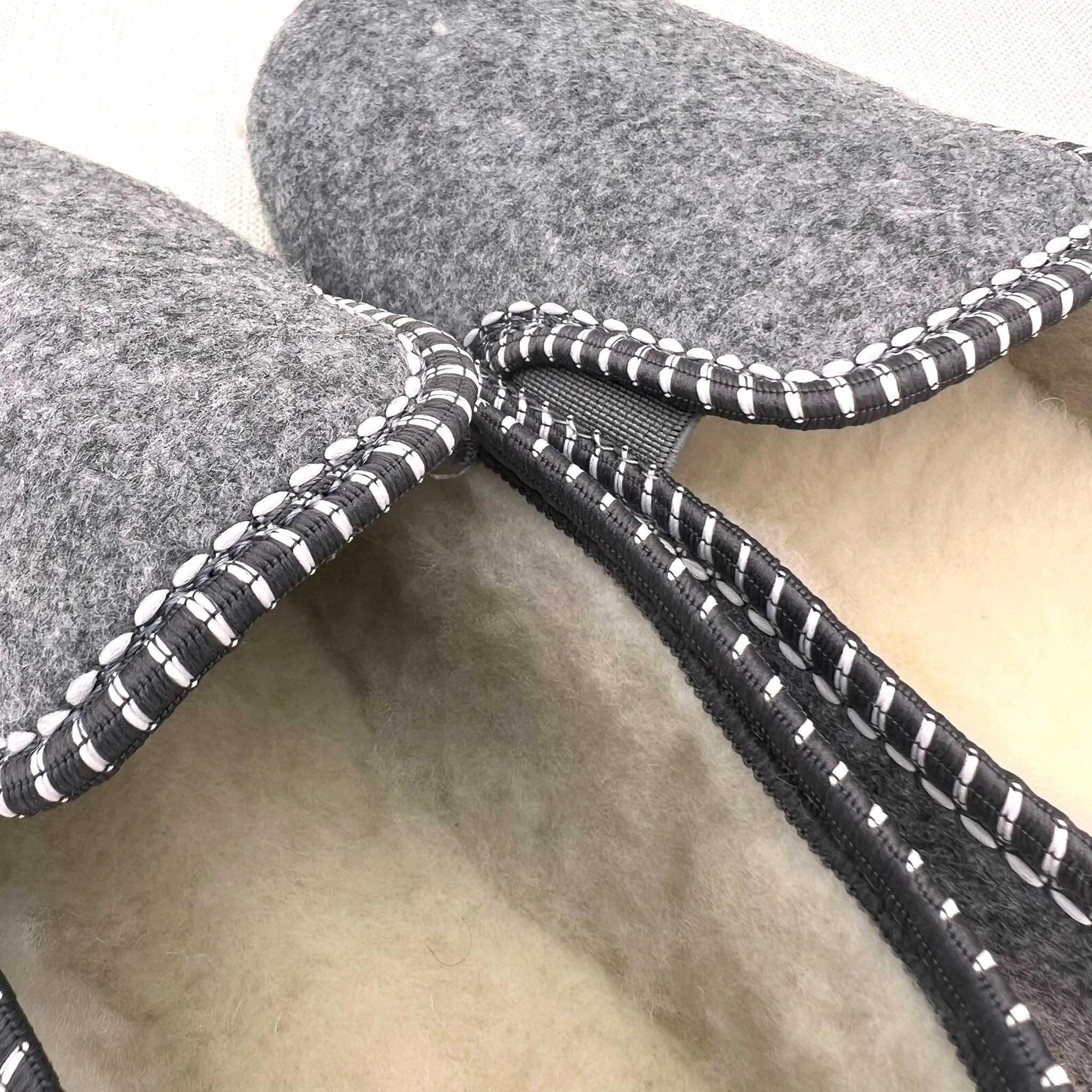 em-ka Herren Filz Fell Hausschuhe gefüttert Winter Pantoffeln Schafwolle Hausschuh Federleichte warme Hüttenschuhe mit Lamwolle