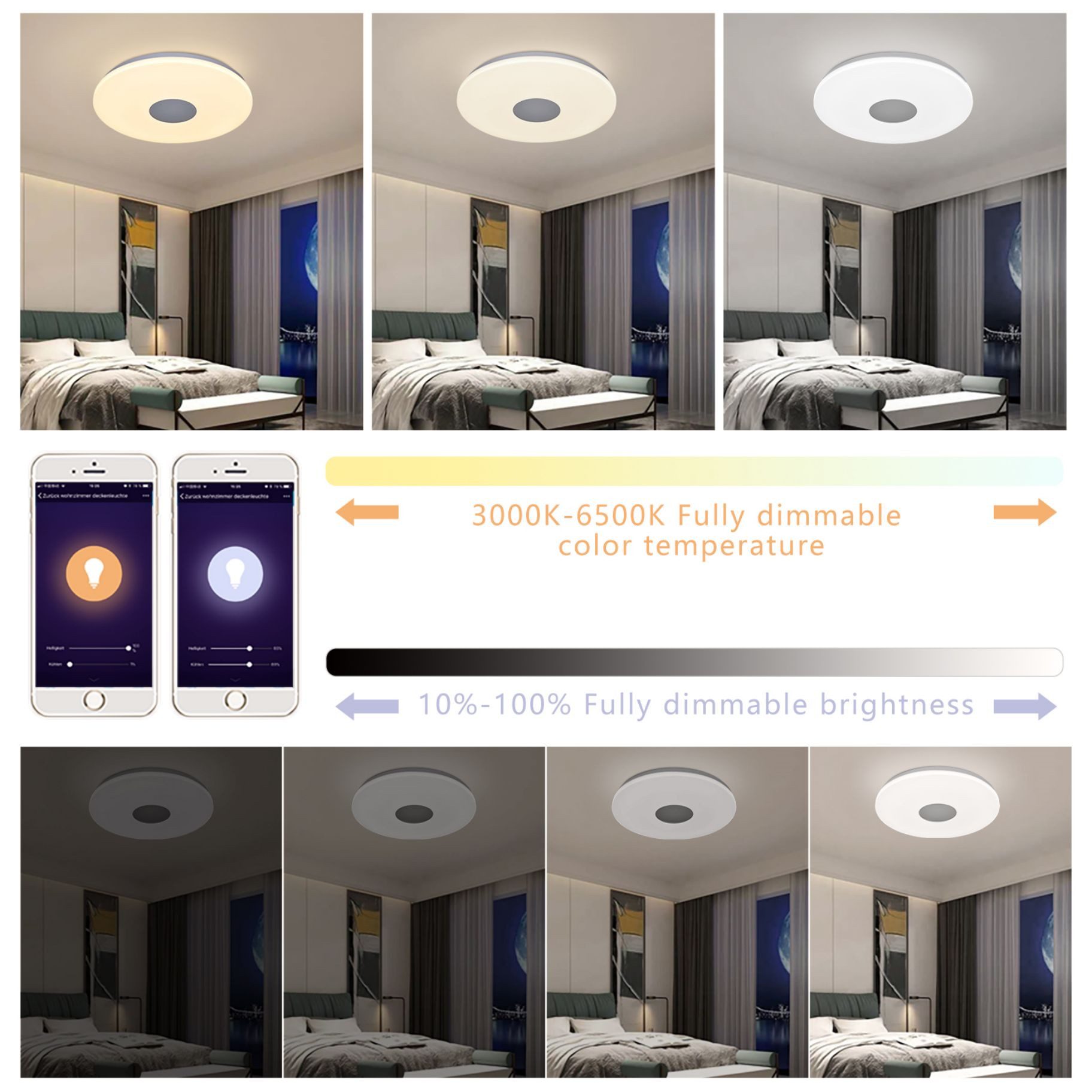 JDONG LED Deckenleuchte Wlan Deckenlampe Kompatibel günstig online kaufen