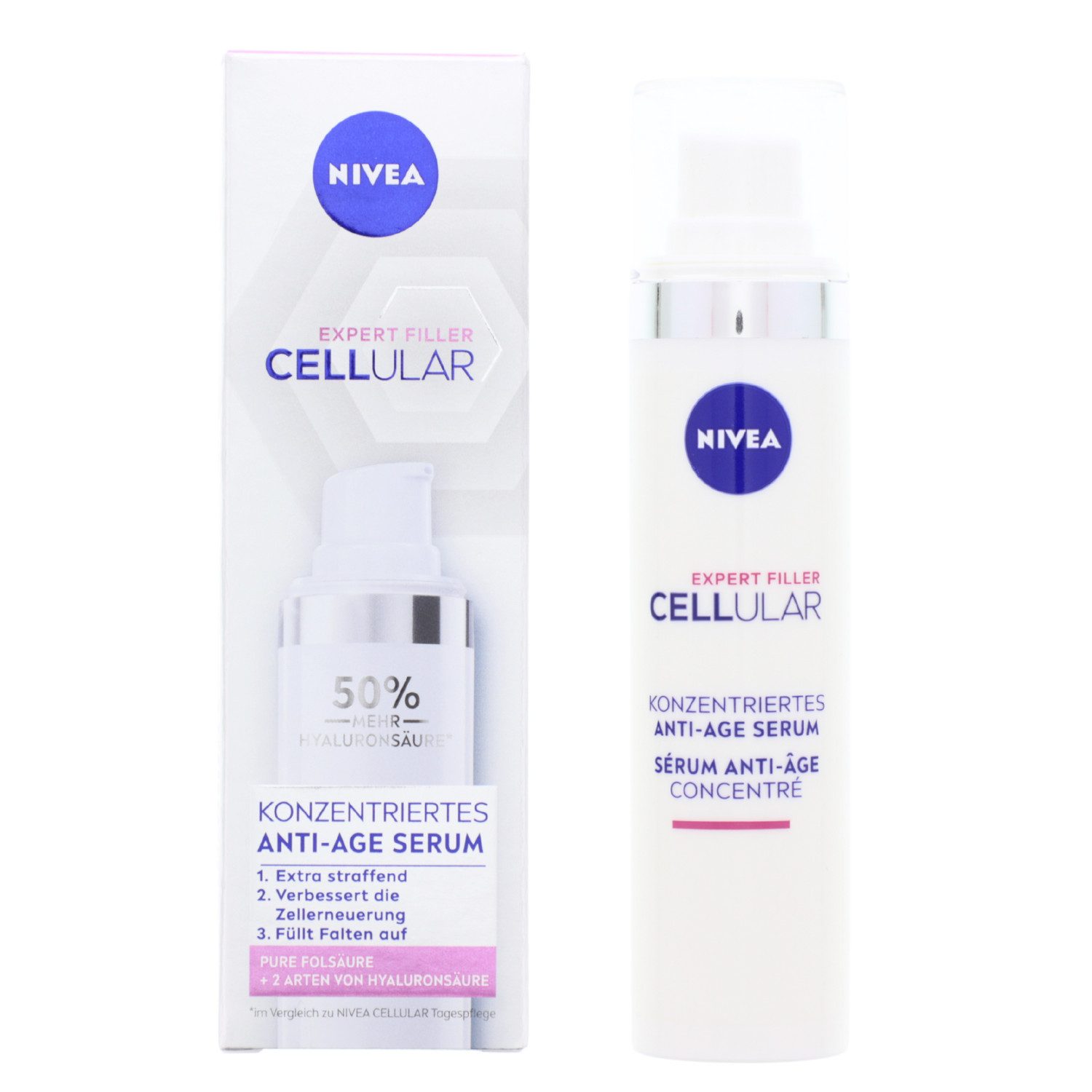 Tagescreme Nivea Cellular Anti-Age Smoothing Gesichtsserum mit Hyaluronsäure 40ml