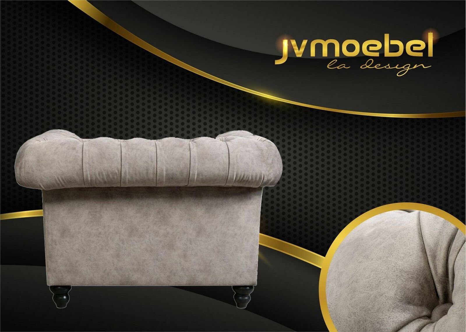 Chesterfield JVmoebel Polster Couch Sofa Möbel Ecksofa Ecksofa, Design Luxus Beige