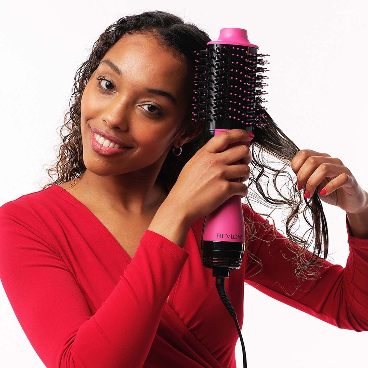 Revlon Ionic-Haartrockner Revlon One-Step Haartrockner & Volumiser – Pink, Ionic 2-in-1, One-Step-Bürstendesign, Mehrstufige Temperatur rosa