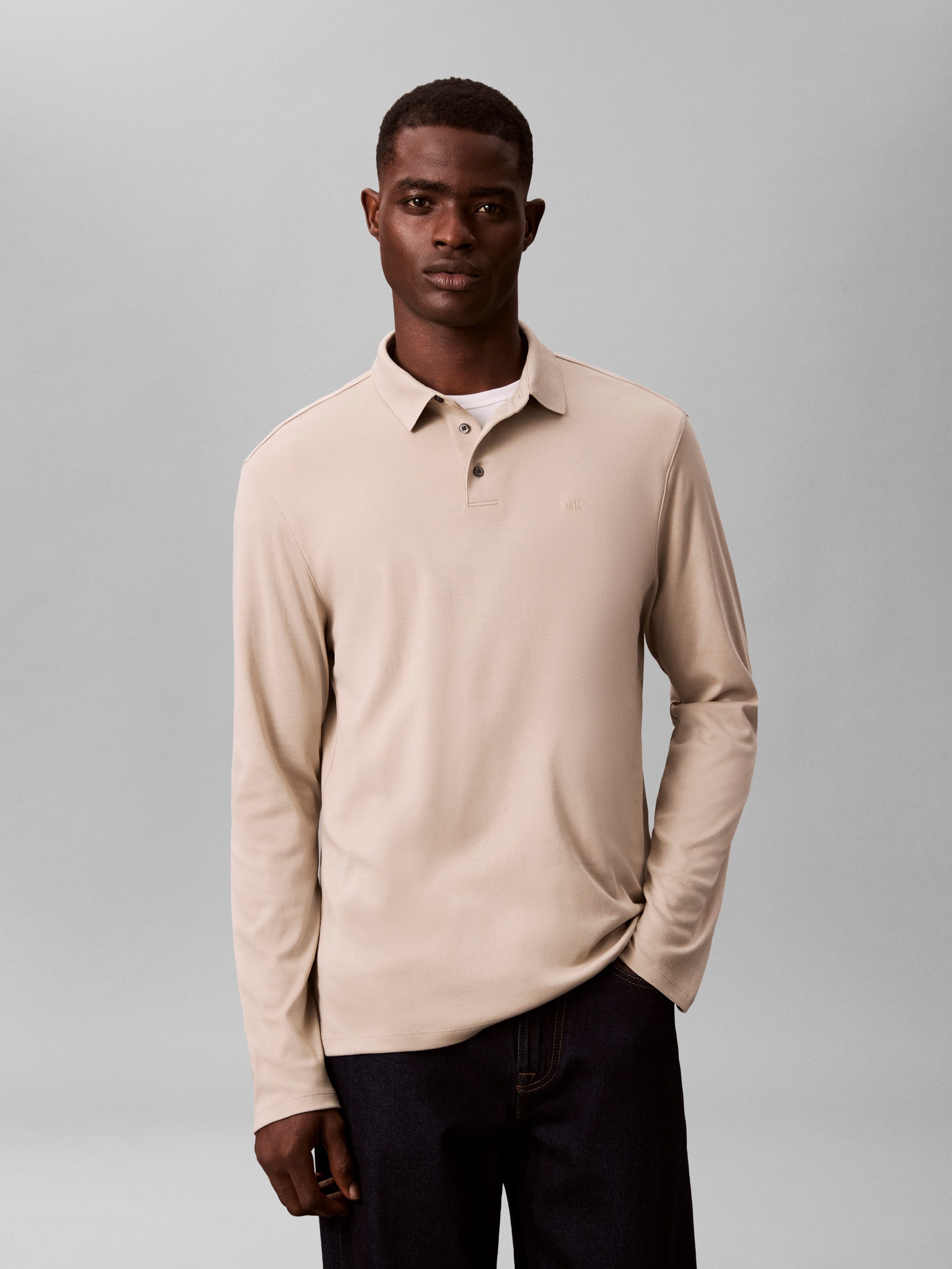 Calvin Klein Langarm-Poloshirt LS SUPIMA COTTON günstig online kaufen
