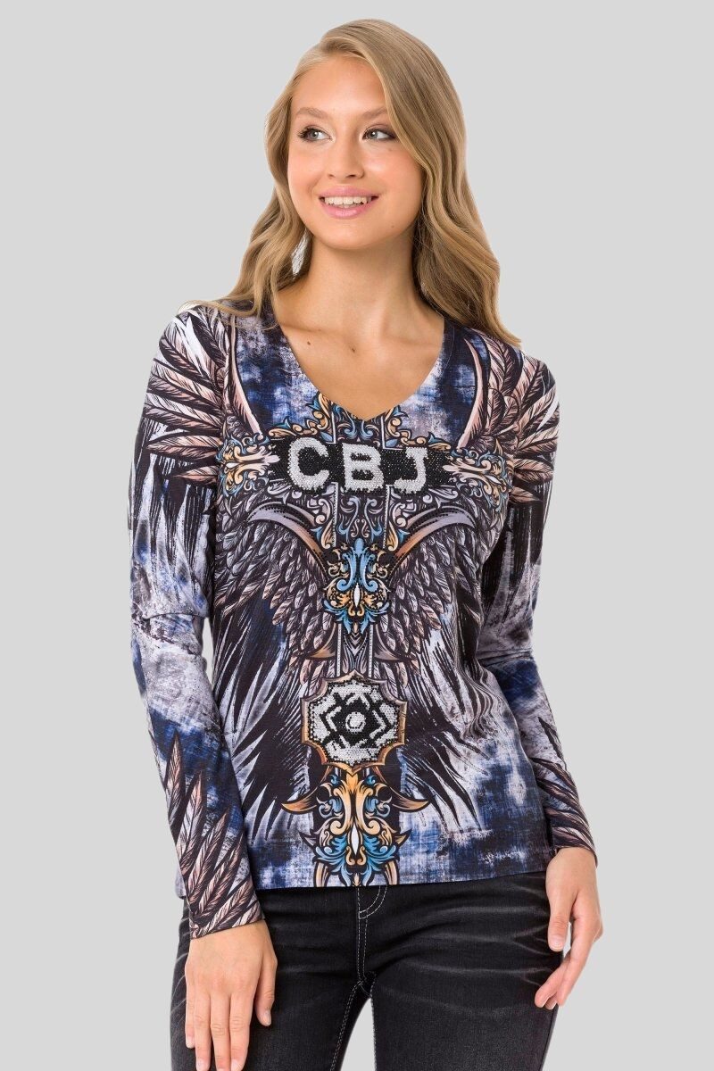 Cipo & Baxx Sweatshirt LONG SLEEVE T-SHIRT (1-tlg) coolen Allover-Print