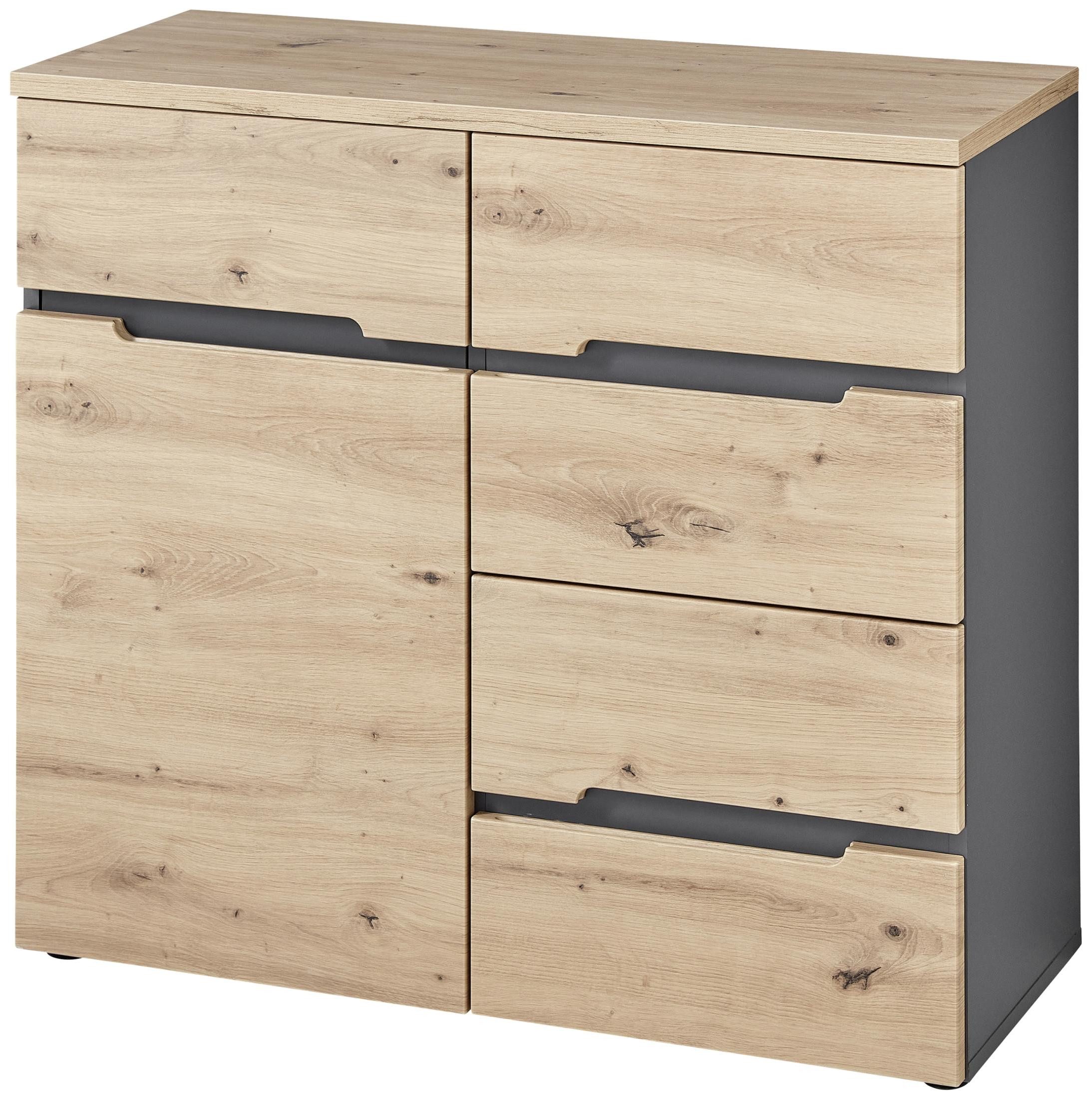 Mehrzweckschrank Kommode MEMPHIS GH25 1-türig Artisan Eiche Graphit Nachbildung