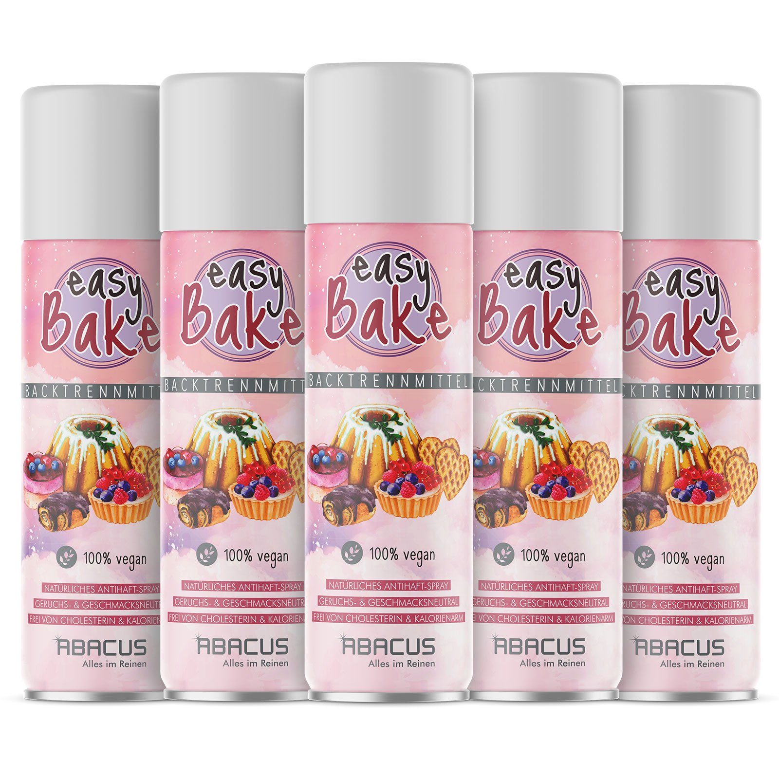 ABACUS Backform Backtrennspray, Pflanzliches Backtrennmittel vegan, (Geschmacksneutral 5-tlg), Keine zusätzlichen Kalorien durch Butter oder Margarine