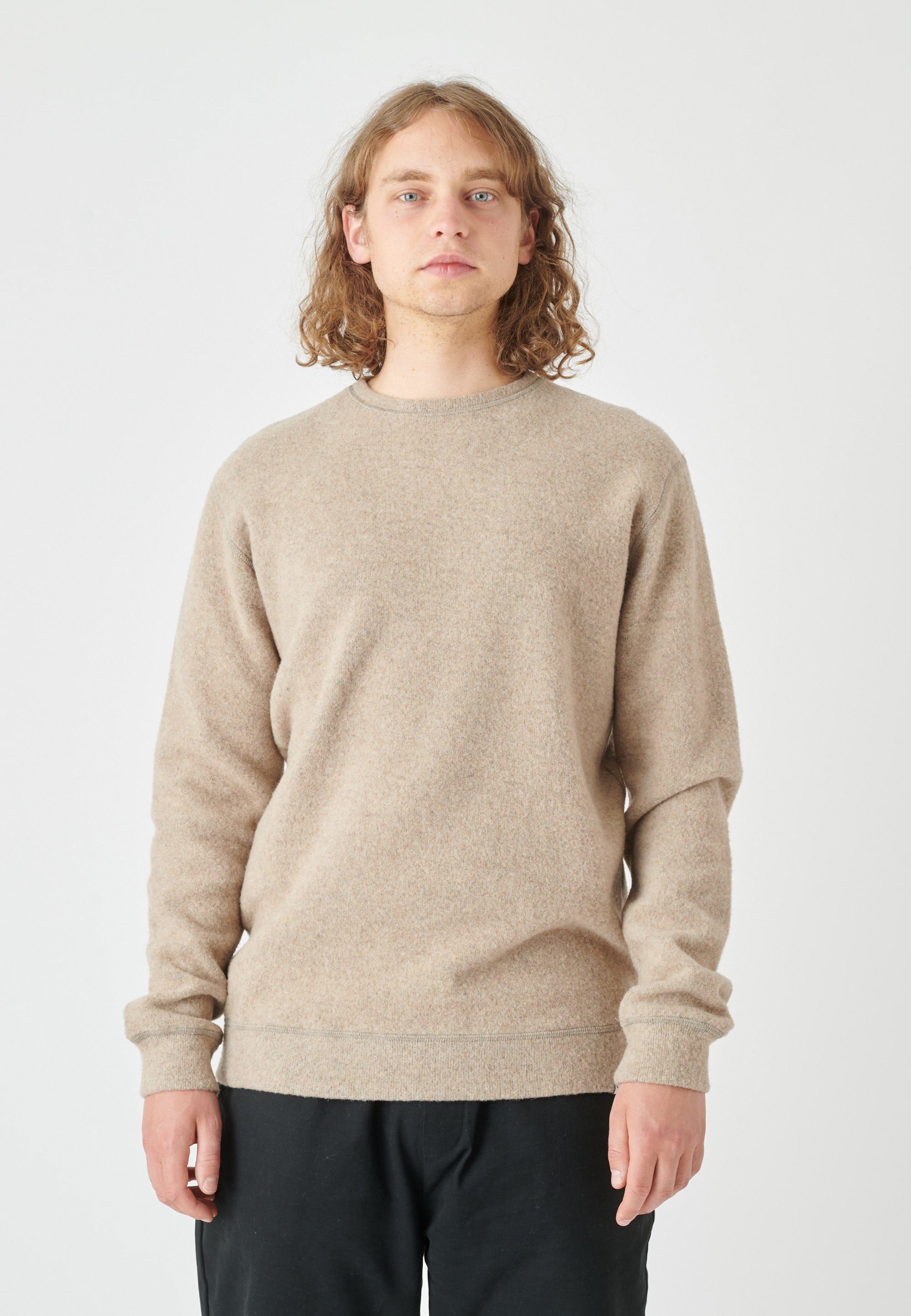 Cleptomanicx Sweatshirt Noitch aus gebondeter Wolle sand