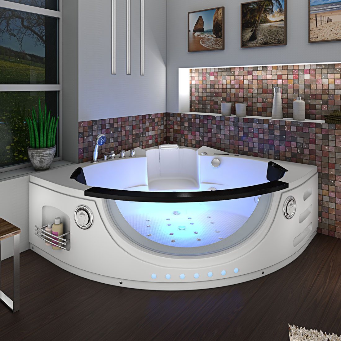 AquaVapore Whirlpool Pool Badewanne Wanne W05H-SC 140x140cm günstig online kaufen