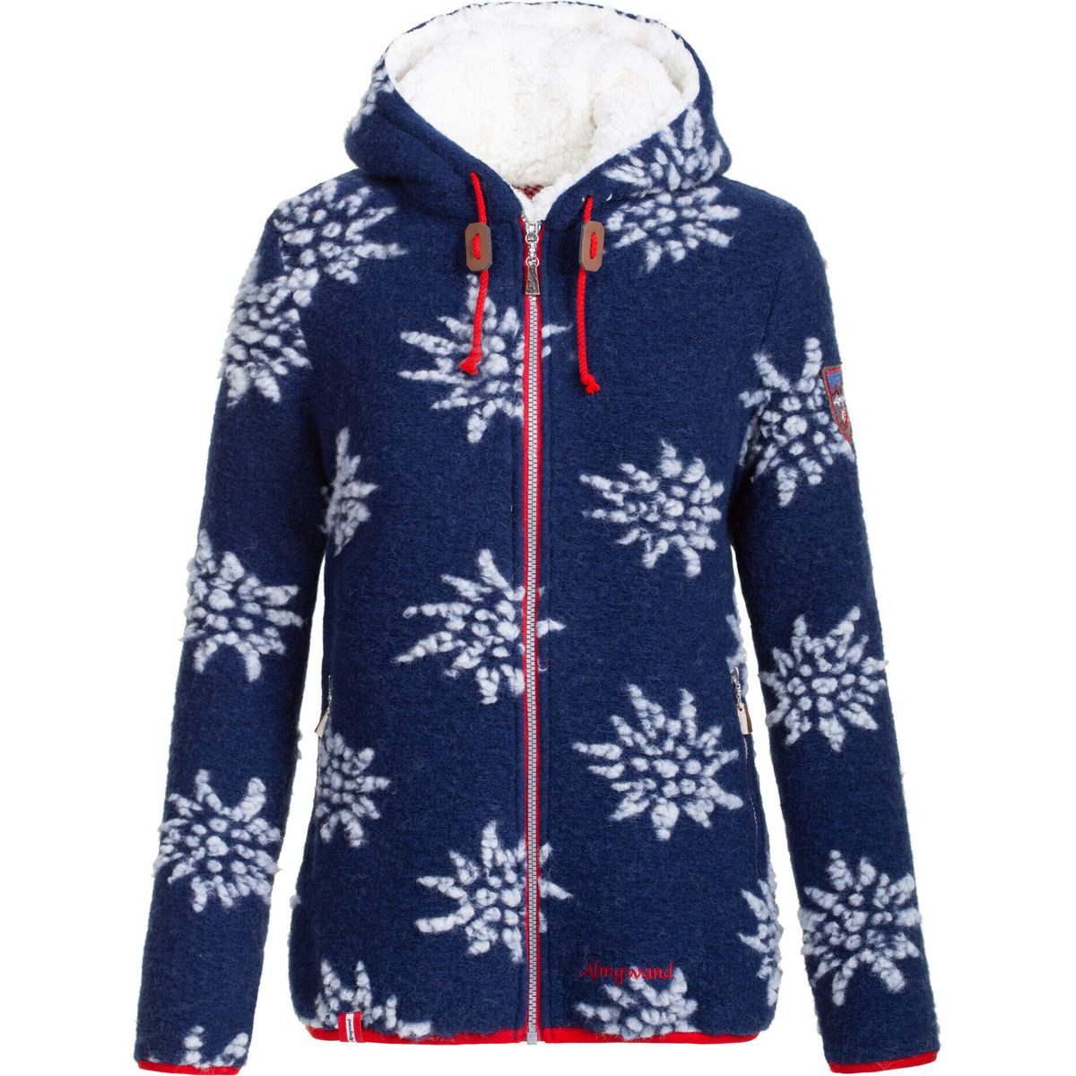 Almgwand Fleecepullover Wildalpe Flauschige Strickfleece-Jacke mit hohem Wollanteil, ideal für kalte
