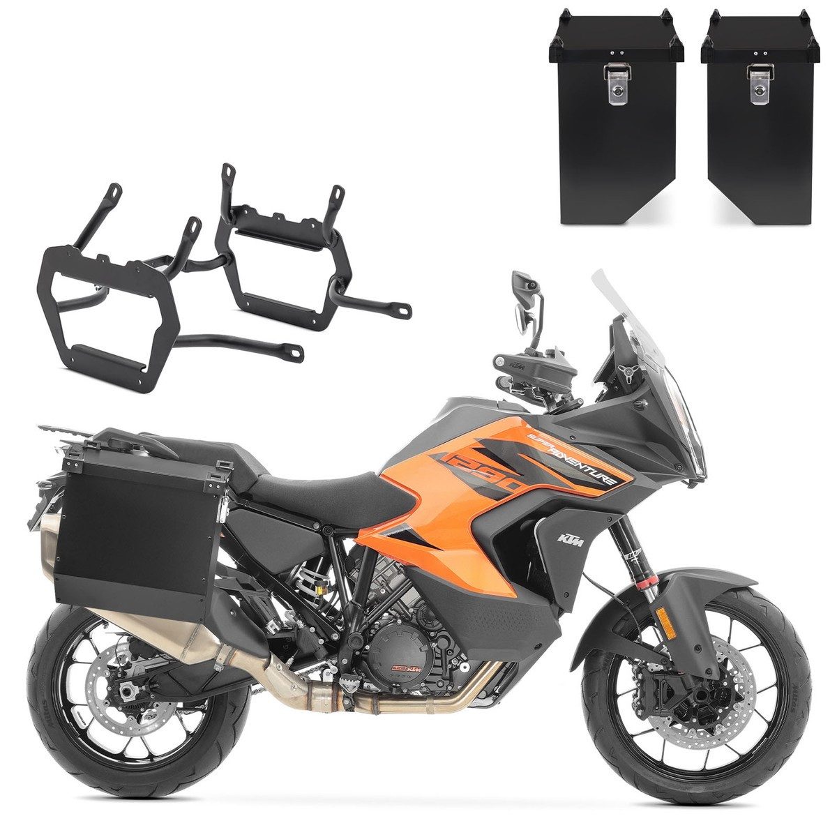 Kofferset Set Alukoffer + Kofferträger passend für KTM 790 / 890 / R Adventure 2