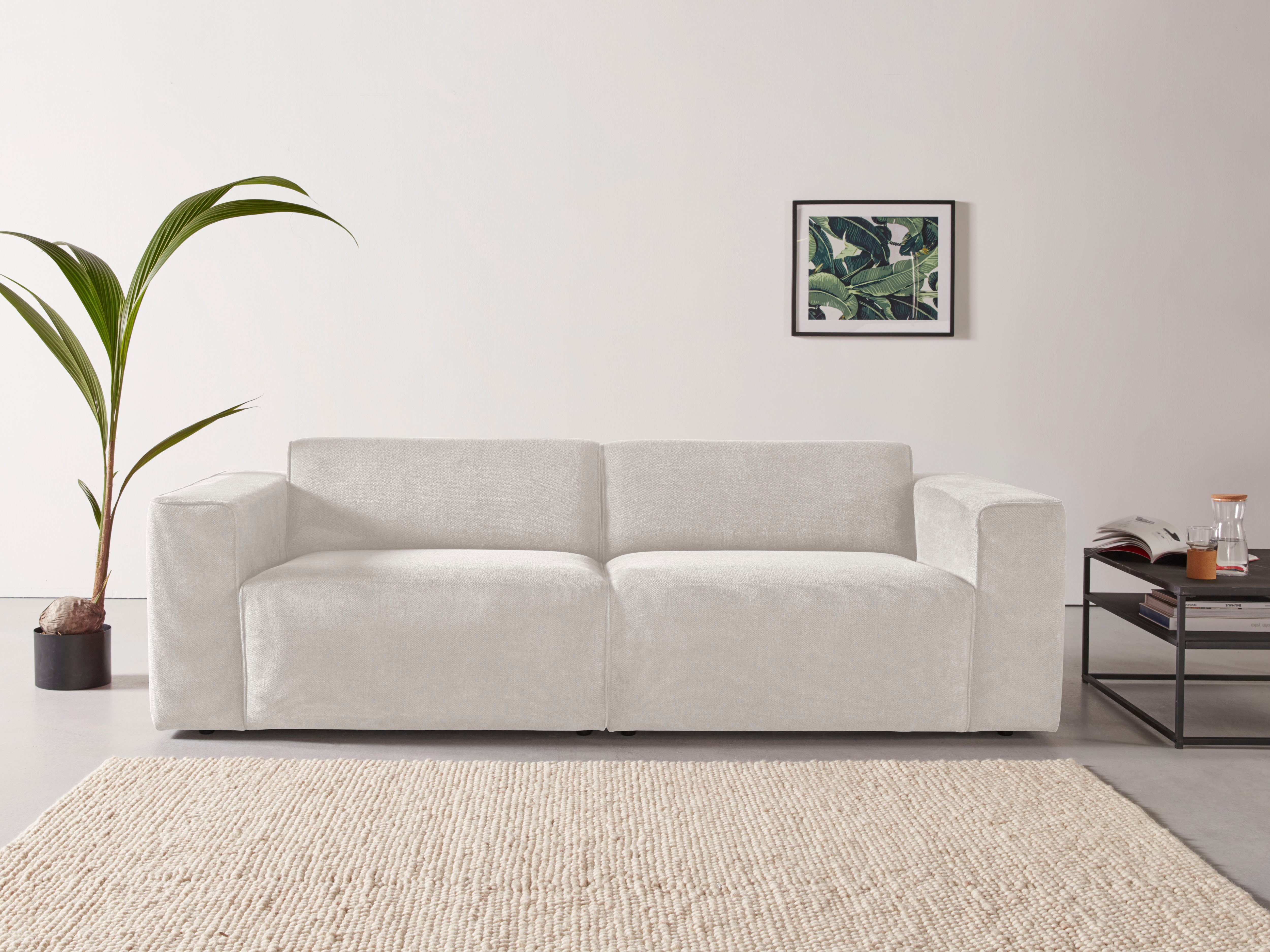 andas 3-Sitzer "Noord mit Kedernaht, Breite 232 cm", Cord, Struktur, Websto günstig online kaufen