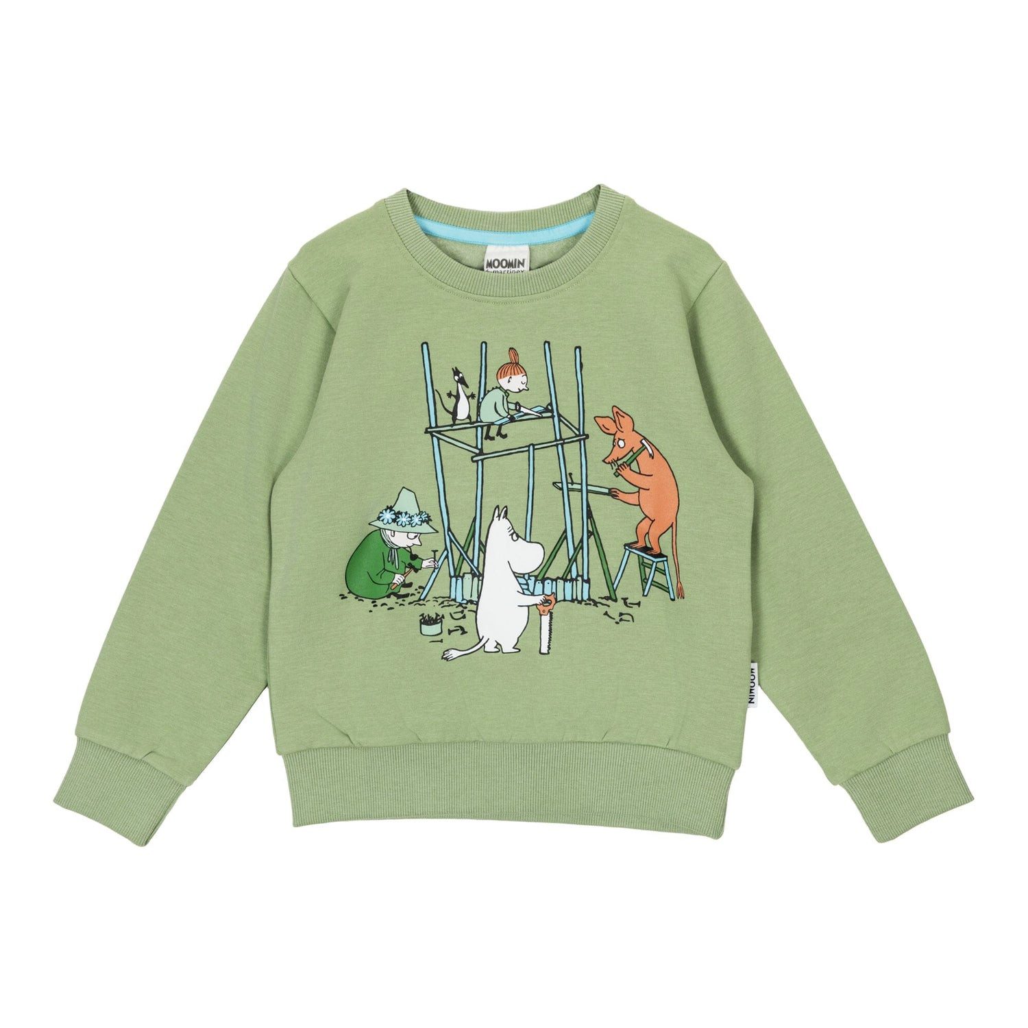 Sweatshirt Moomin Kids Sweatshirt „Busy Bees“ – Green, Print vorne
