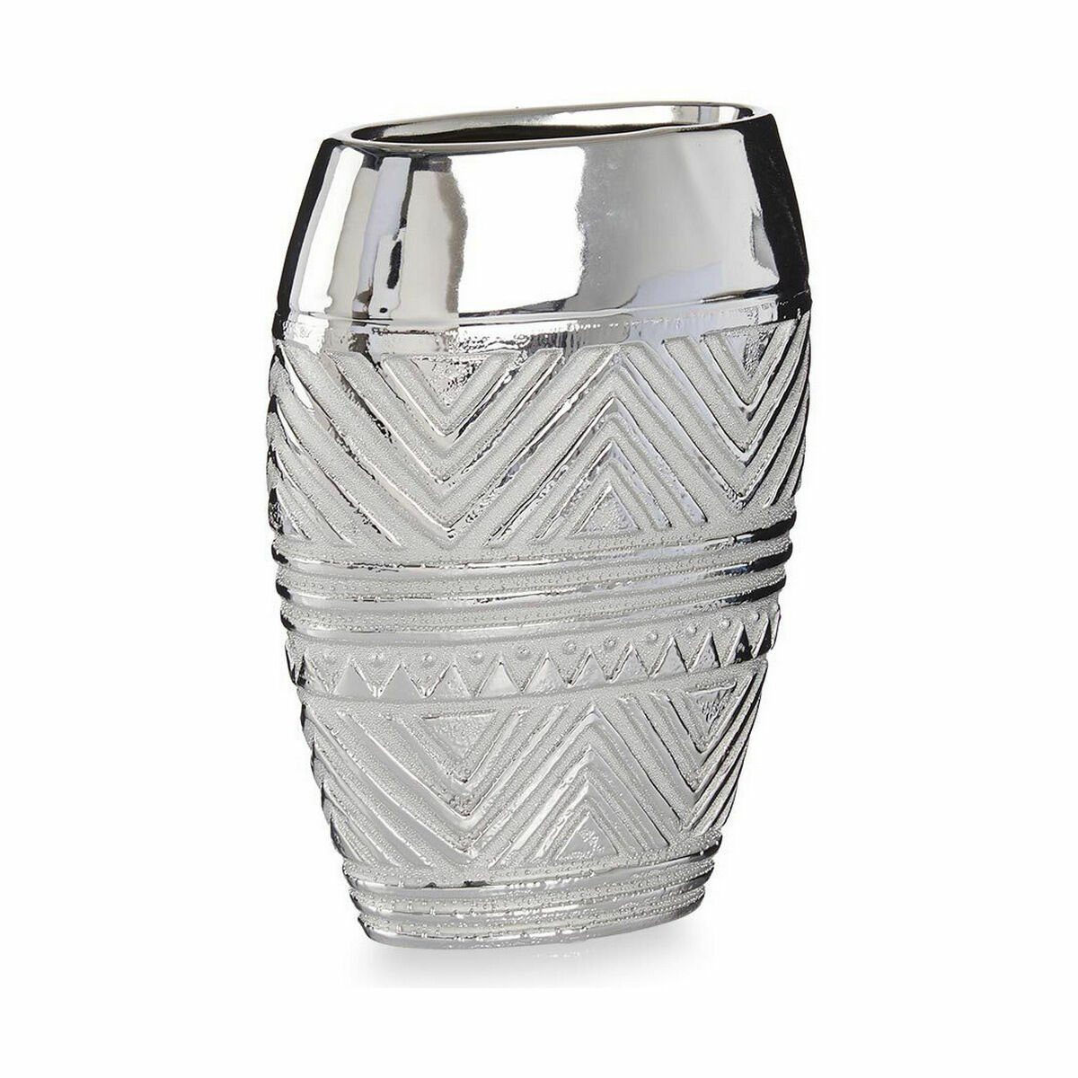 Dekovase 19,5 26,5 9,5 Decor Breite cm Keramik x Vase aus 6 Gift Silberfarben Stück x