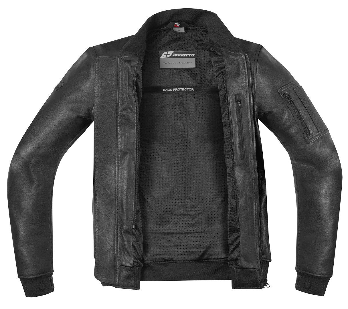 Bogotto Motorradjacke Daclan Motorrad Lederjacke herausnehmbares Innenfutter
