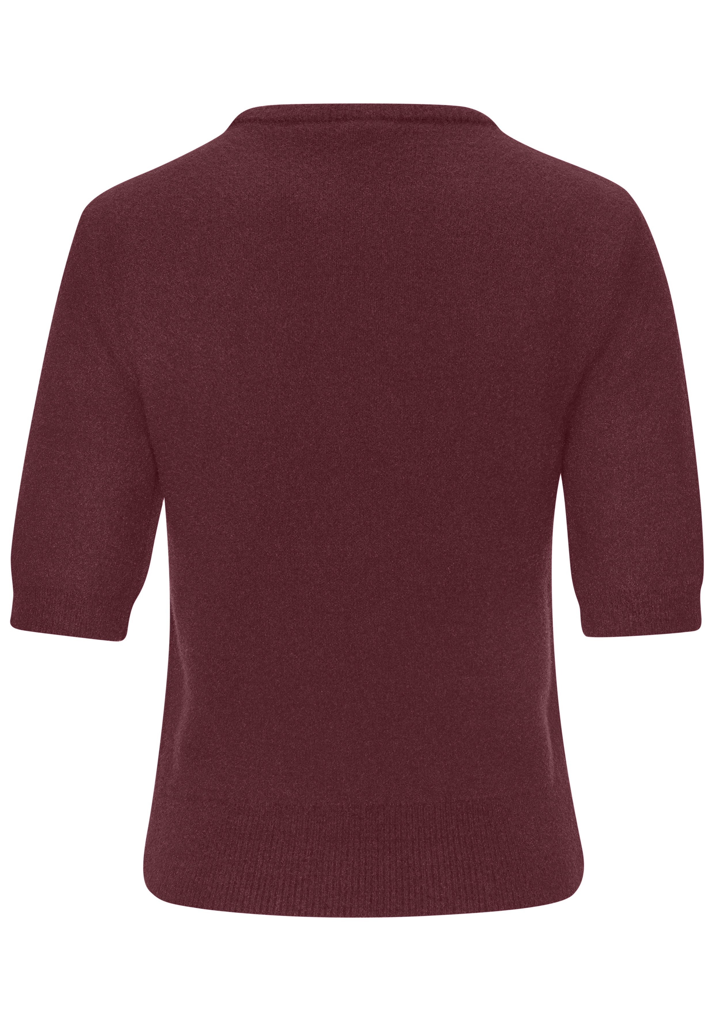 LASCANA Kurzarmpullover mit figurnahem Schnitt aus weichem Strick Sommerpullover, flauschiger Strickpullover, Basicpullover, Halbarm