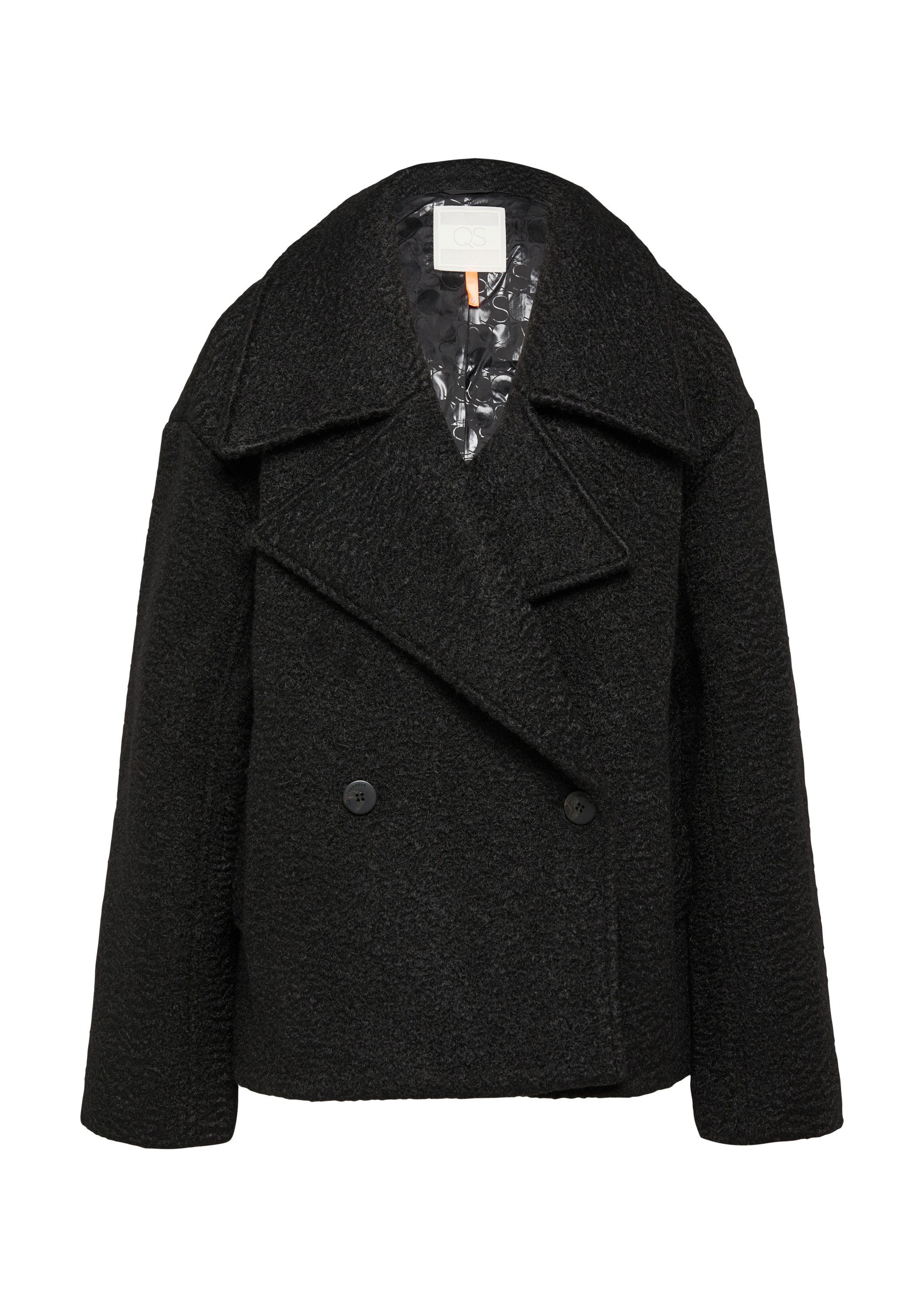 QS Funktionsjacke Outdoor-Jacke Oversized Cabanjacke aus Bouclé günstig online kaufen