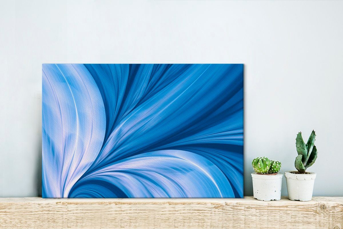 OneMillionCanvasses® Leinwandbild Wandbild cm Aufhängefertig, Wanddeko, - 30x20 Design, Blau St), Leinwandbilder, Abstrakt - (1
