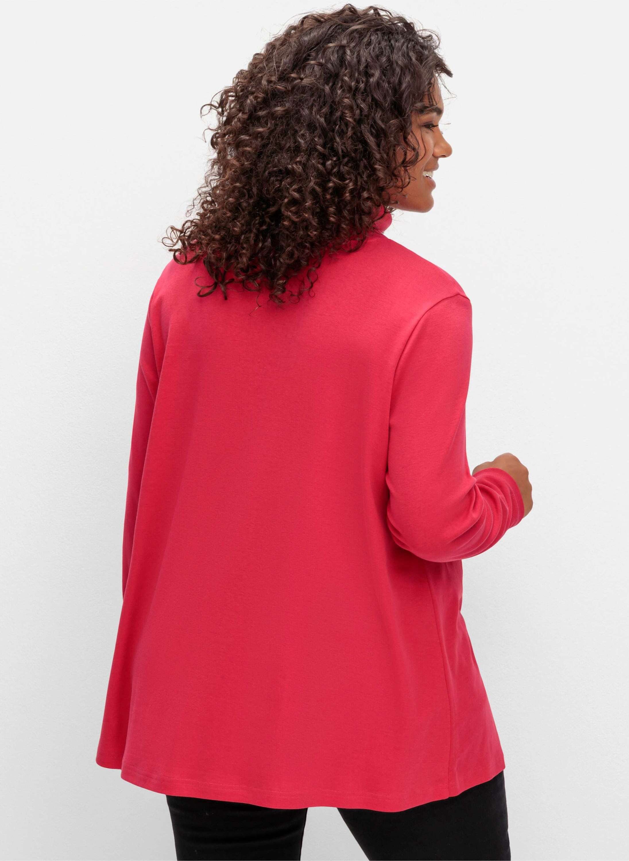Sheego T-Shirt Rollkragen-Shirt Langarm mit Rollkragen, in A-Linie