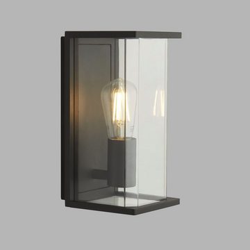 Licht-Erlebnisse Außen-Wandleuchte ALONDRA, ohne Leuchtmittel, Dunkelgrau IP44 E27 Aluminium Vintage Design Haus