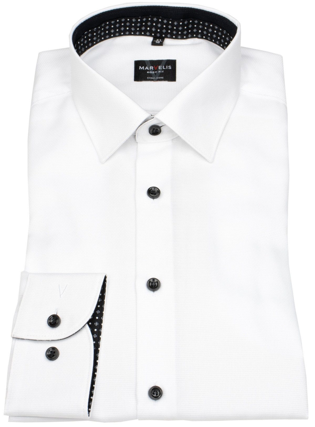 MARVELIS Businesshemd Body Fit extra langer Arm stark tailliert Kentkragen günstig online kaufen