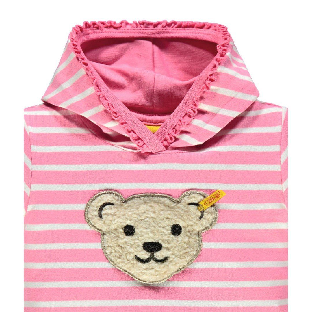 Steiff Collection Kapuzenshirt Girls Sweatshirt mit Kapuze Kapuzenpulli Pullover Pulli Rosa gestreif
