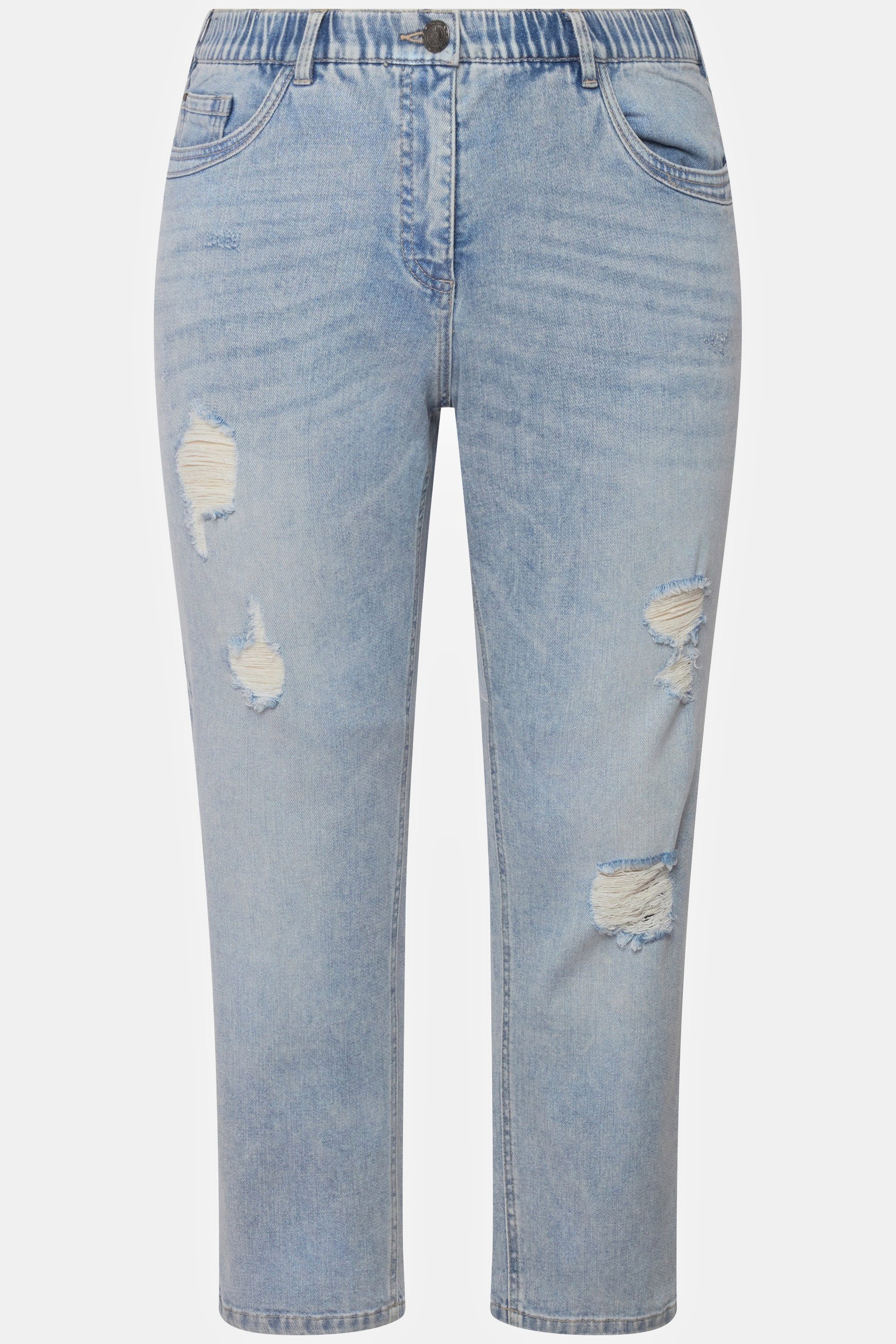 Regular-fit-Jeans 7/8-Boyfriend-Jeans Popken Destroy-Effekte Ulla Farbverlauf