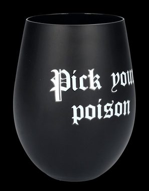 Figuren Shop GmbH Weinglas Weinglas schwarz - Pick Your Poison - Fantasy Gothic Glas Dekoration, Glas