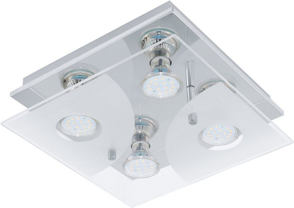 EGLO LED Deckenleuchte CABI, LED wechselbar, Warmweiß, LED Deckenlampe,  Geringe Ausladung - 8,5 cm