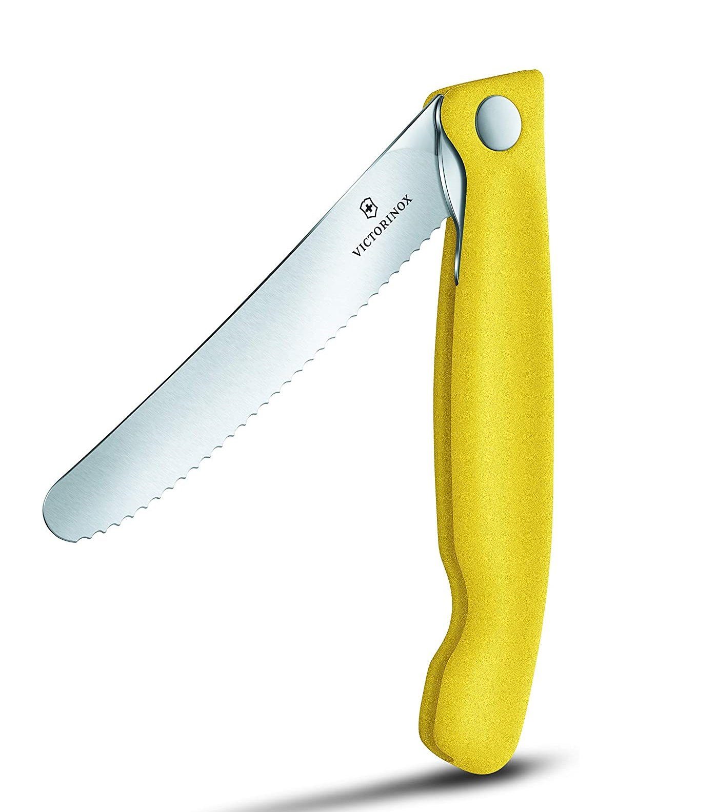 Victorinox Gemüsemesser Swiss Classic Faltbares Gemüsemesser, Wellenschliff, gelb, Blister
