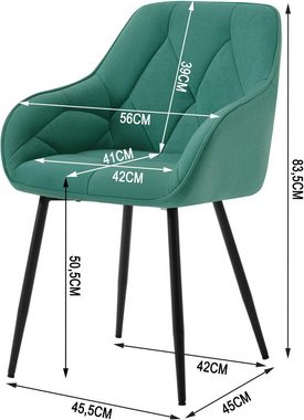 Woltu Polsterstuhl (1 St), Esszimmerstuhl ergonomischer aus Samt