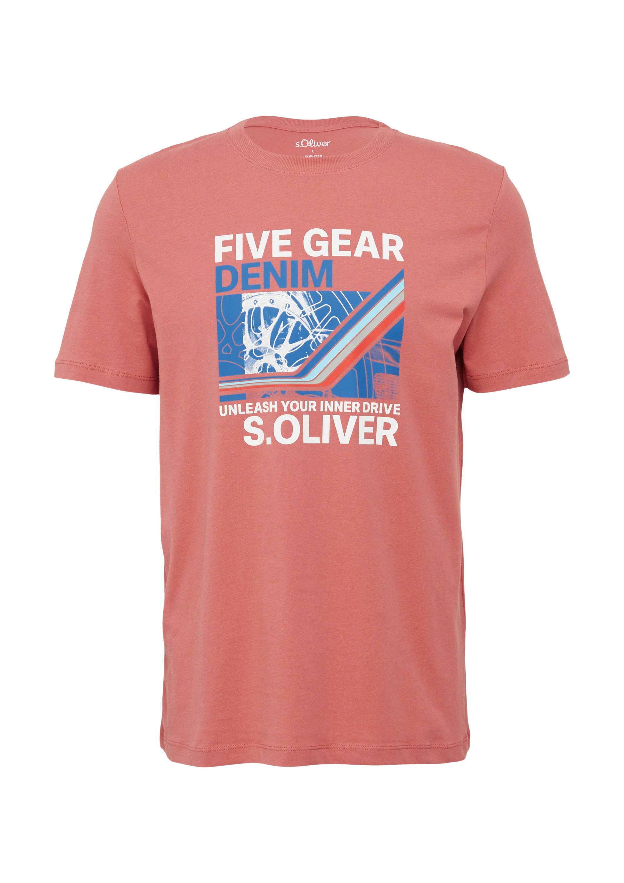 s.Oliver Kurzarmshirt T-Shirt Baumwoll-T-Shirt mit Frontprint günstig online kaufen