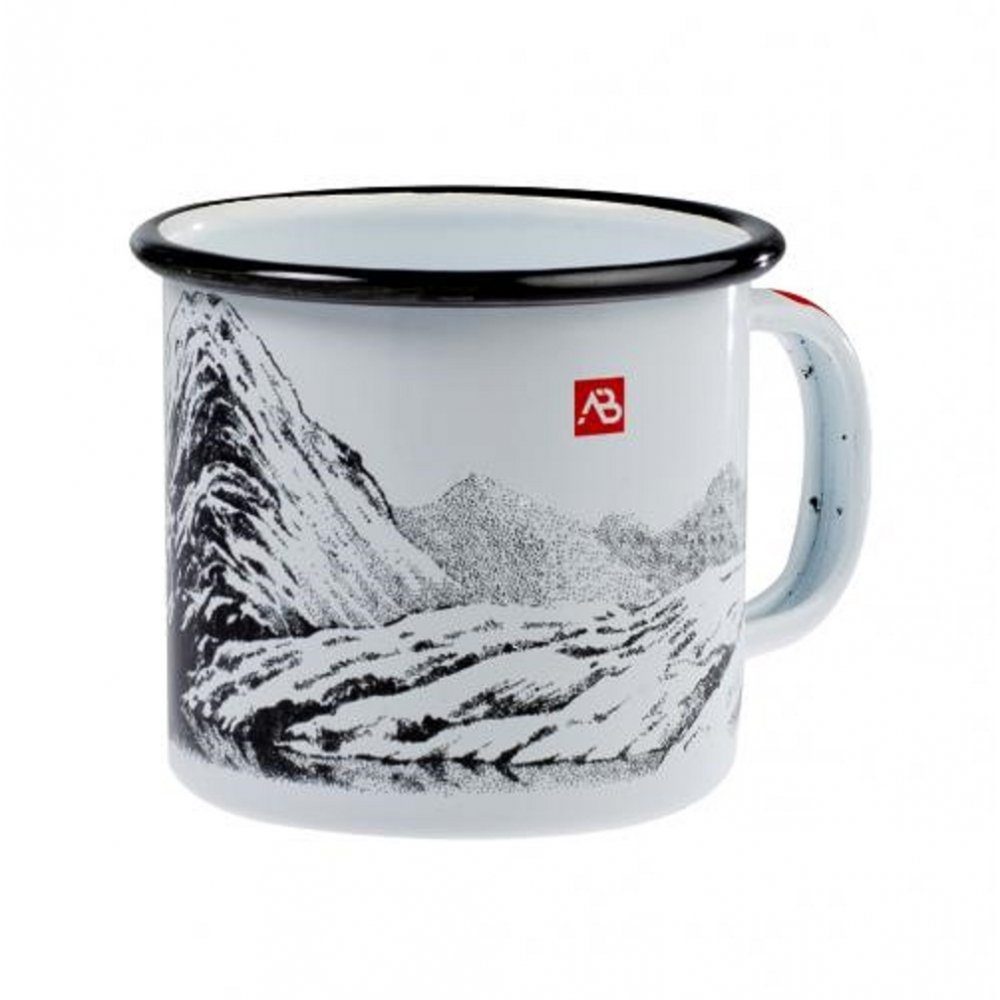 A. Blöchl Tasse Tasse Emaille Outdoor Design´Berge´ (350 ml), emaillierter Stahl