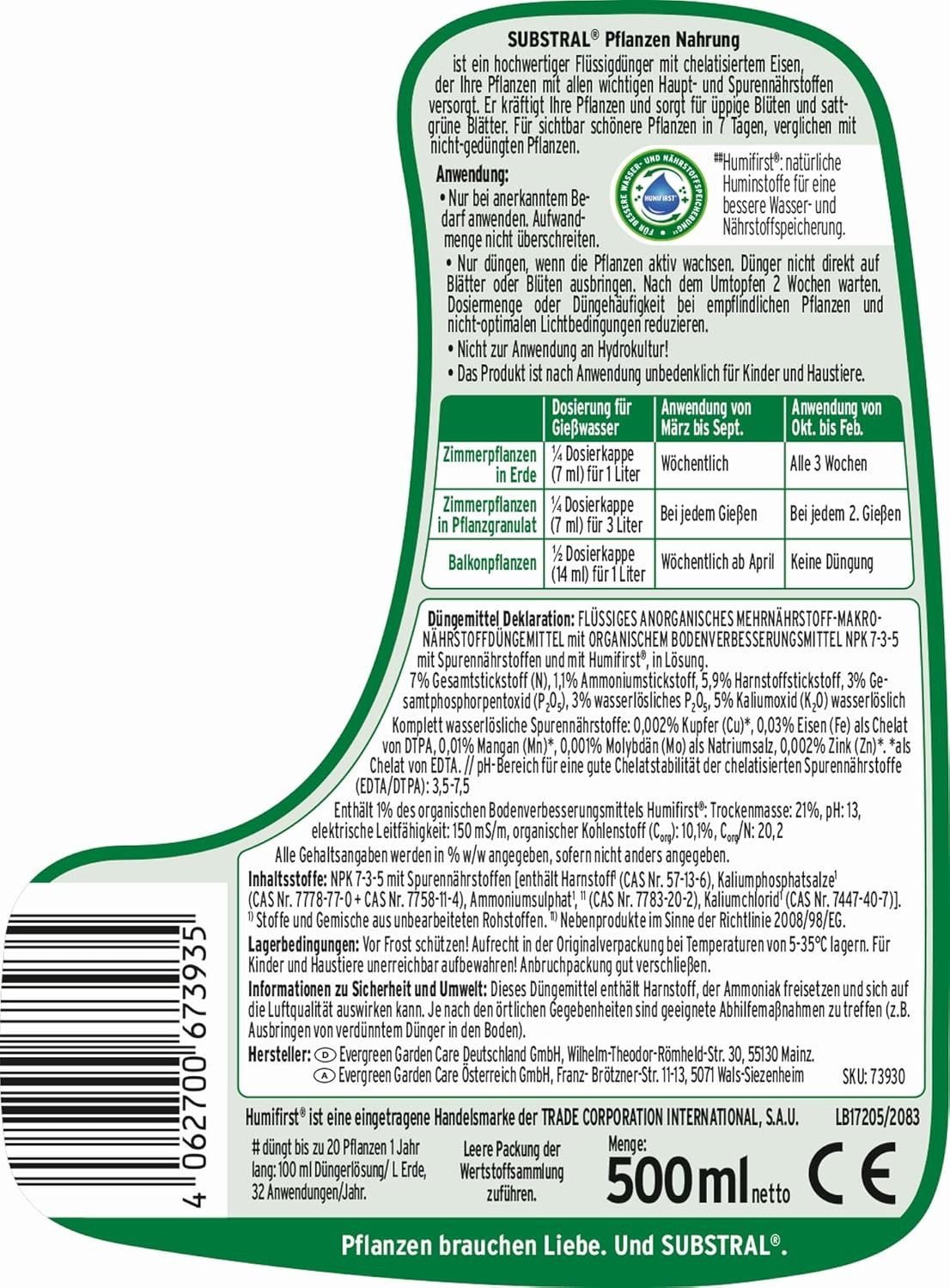 Evergreen Pflanzenstärkungsmittel Substral Pflanzen Nahrung, Flüssiger günstig online kaufen