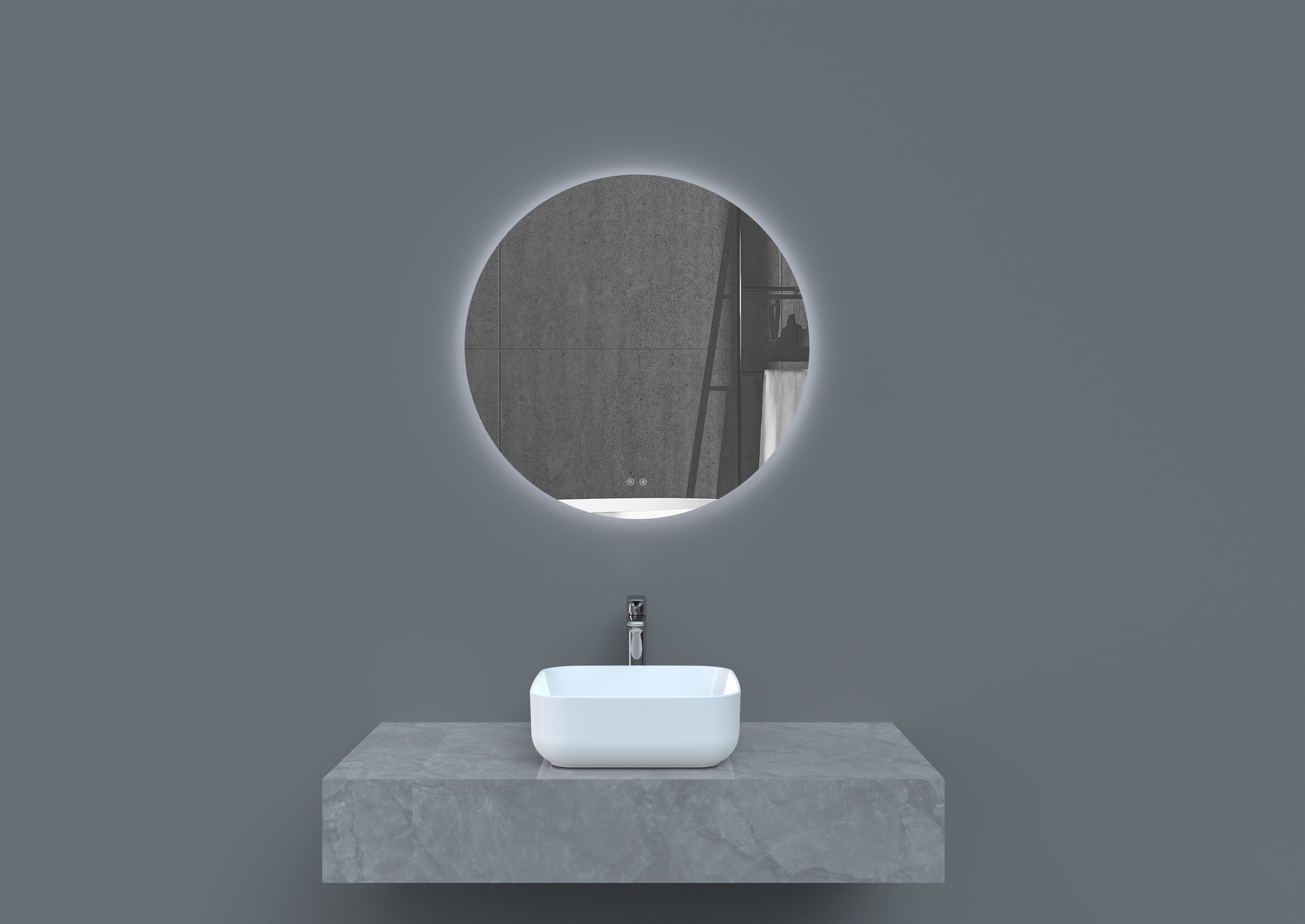 welltime LED-Lichtspiegel Toledo rund, Spiegel mit LED Beleuchtung, Badspie günstig online kaufen