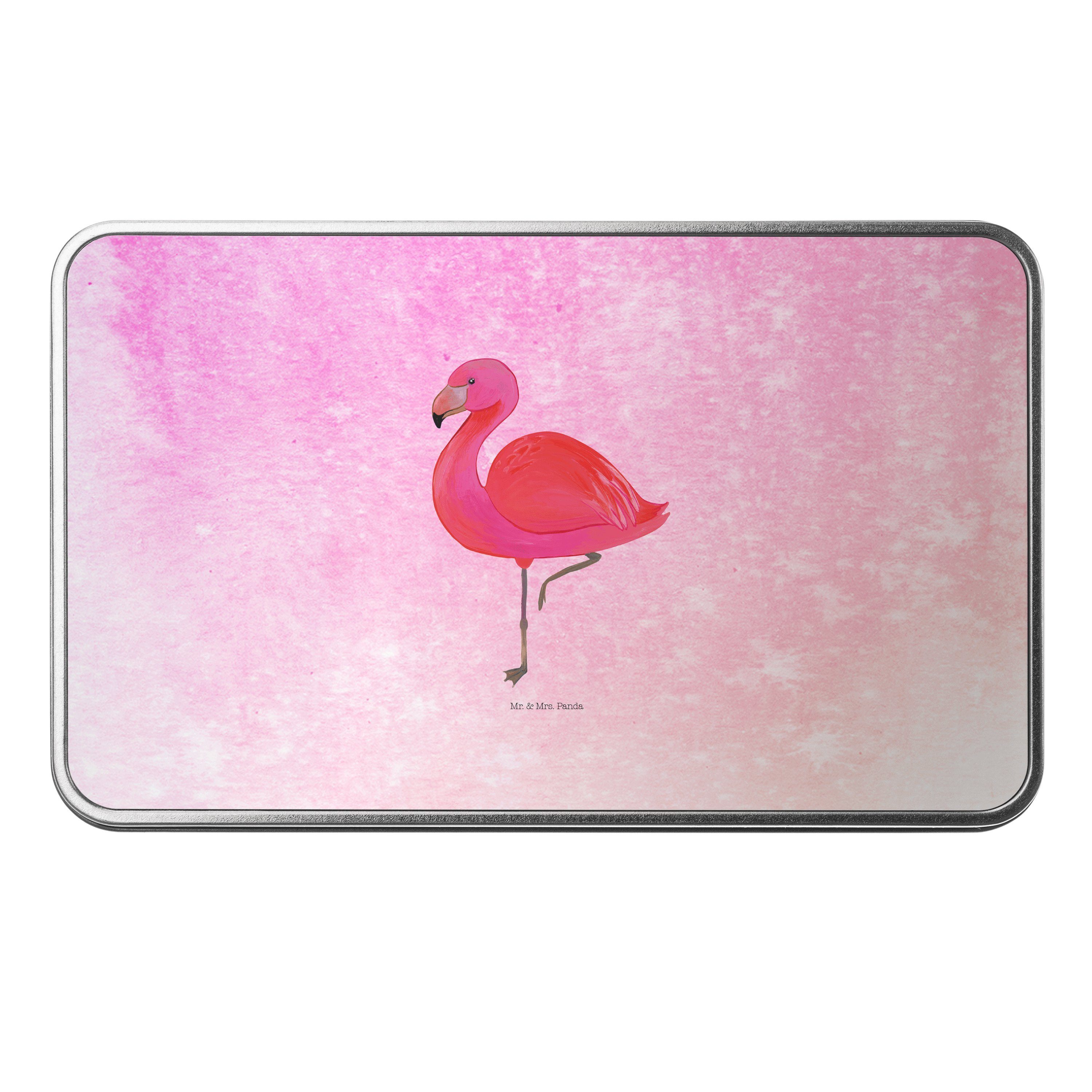 Mr. & Mrs. Panda Dose Flamingo classic - Aquarell Pink - Geschenk, rosa, Aufbewahrungsbox, (1 St)