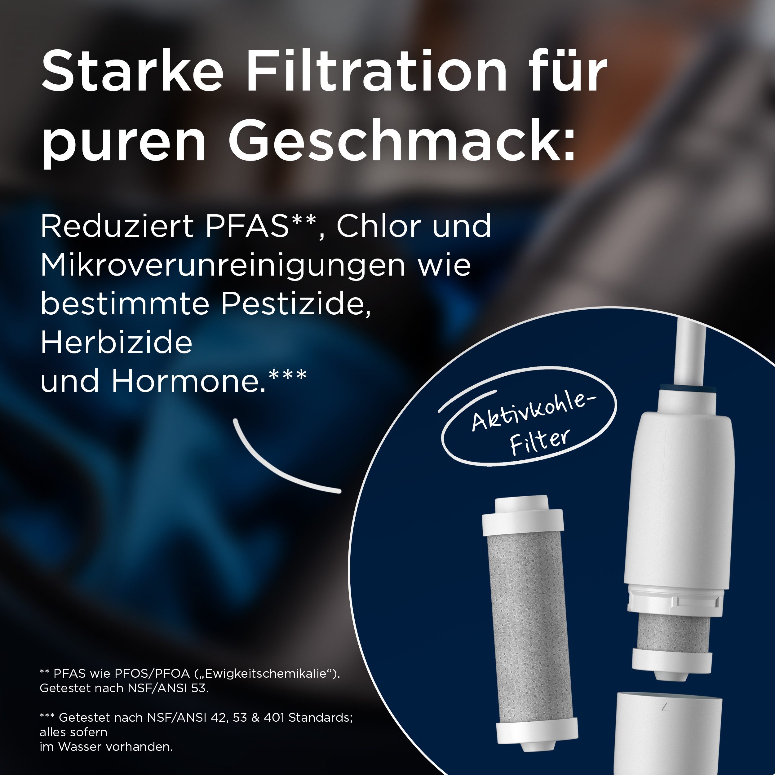 BRITA Trinkflasche BRITA LARQ iQ Digitale Filter Trinkflasche (1000 ml), inkl. Hydration Tracking (App), Aktivkohle Wasserfilter & UV-C
